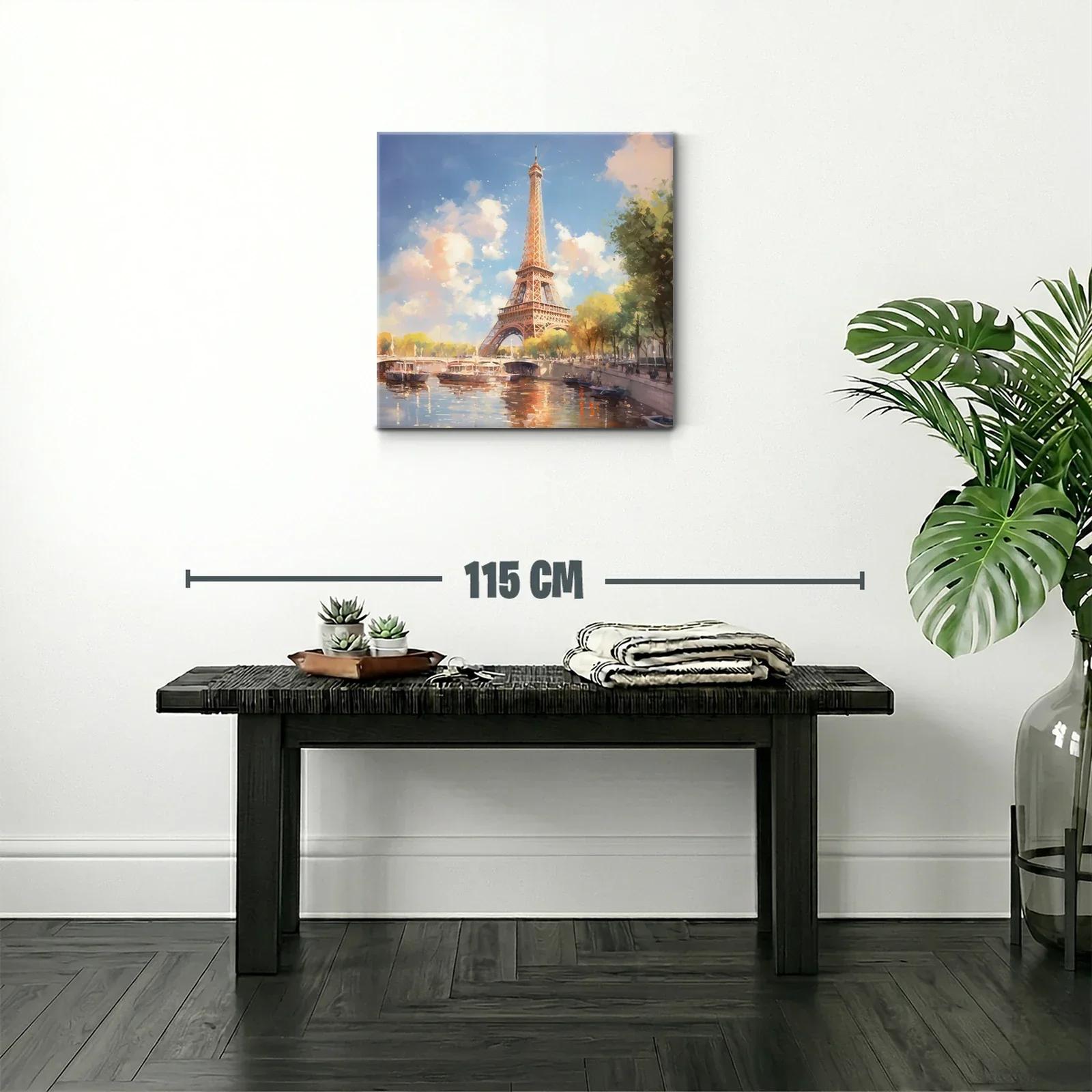 Encanto parisino con vista sobre el río y la torre Eiffel — miniatura 2