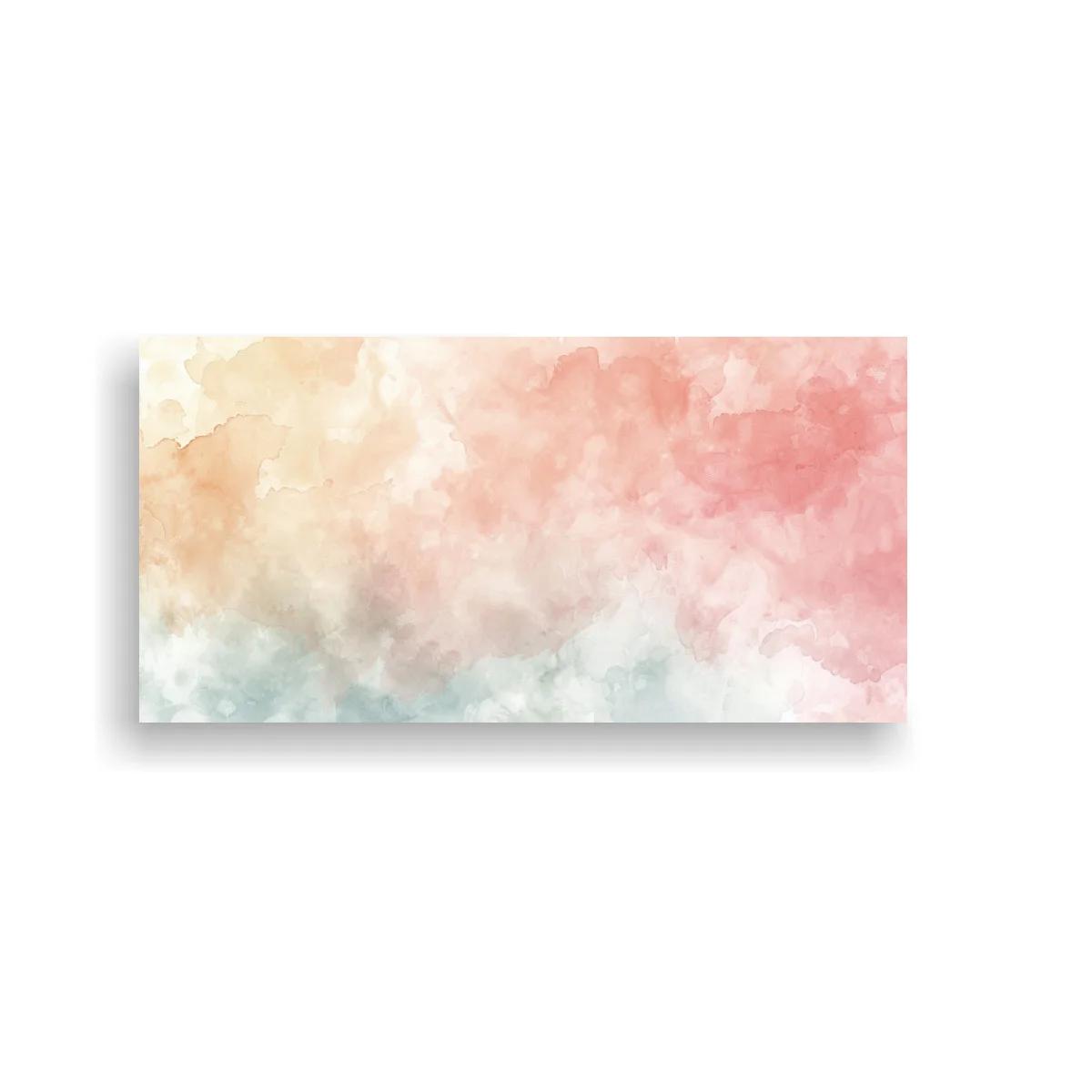 Cuadro nubes en acuarela con toques rosados — imagen principal