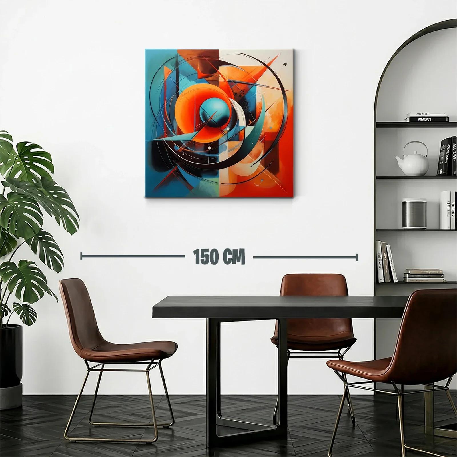 Composición abstracta con círculos y tonos cálidos y fríos — miniatura 2