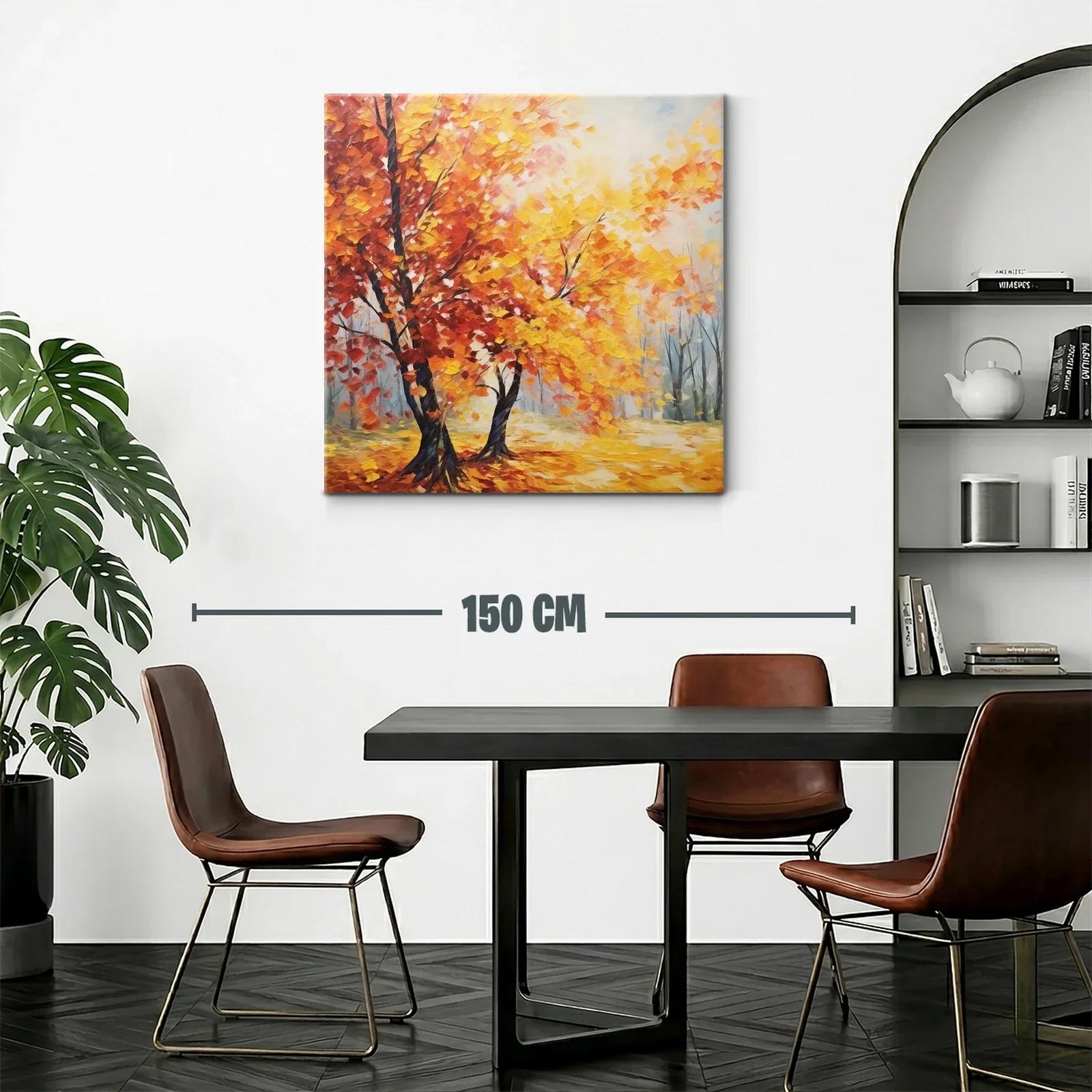Árboles de otoño con vibrantes hojas anaranjadas y amarillas — miniatura 2