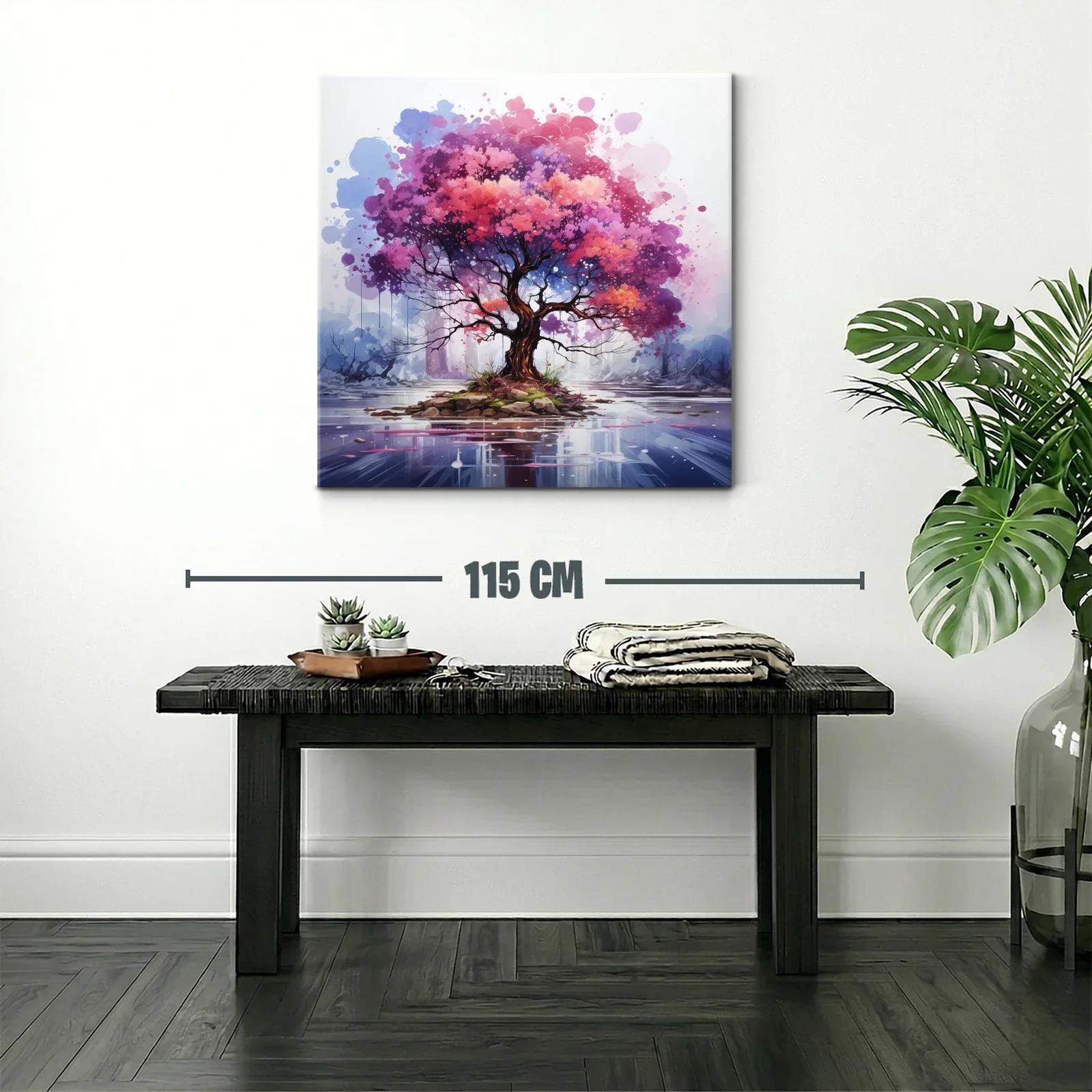 Árbol vibrante en isla rodeada de agua serena — miniatura 2