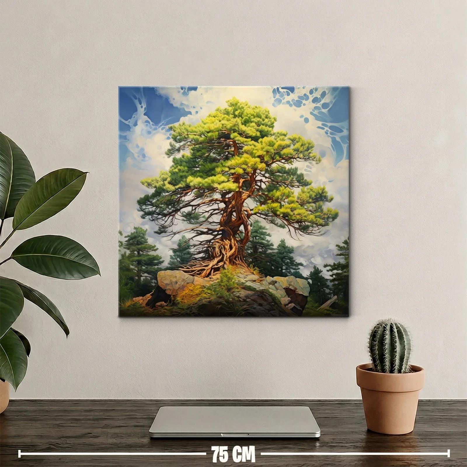 Árbol milenario sobre rocas bajo cielo azul — miniatura 2
