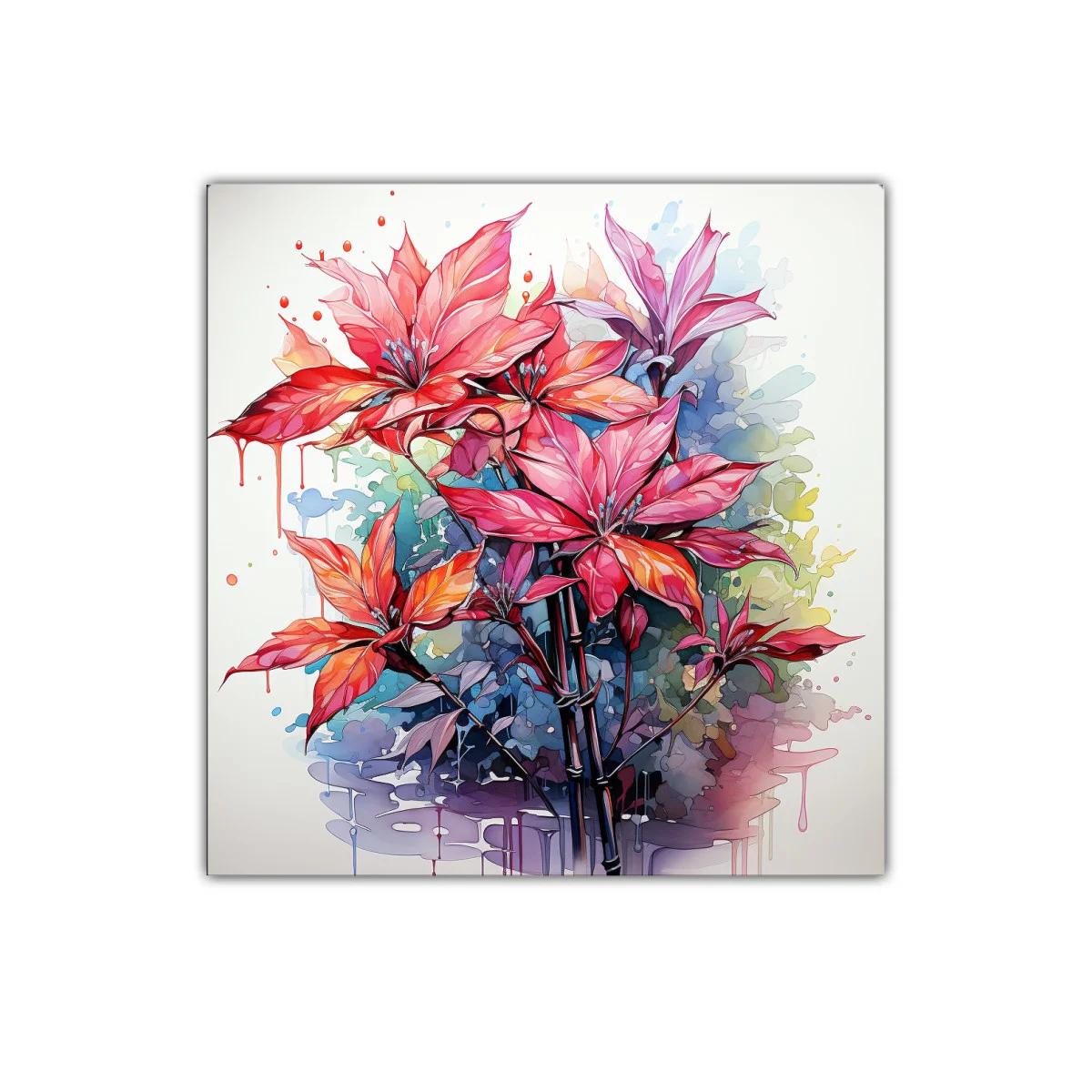 Flores vibrantes con tonos rojos y lilas detalles — imagen principal