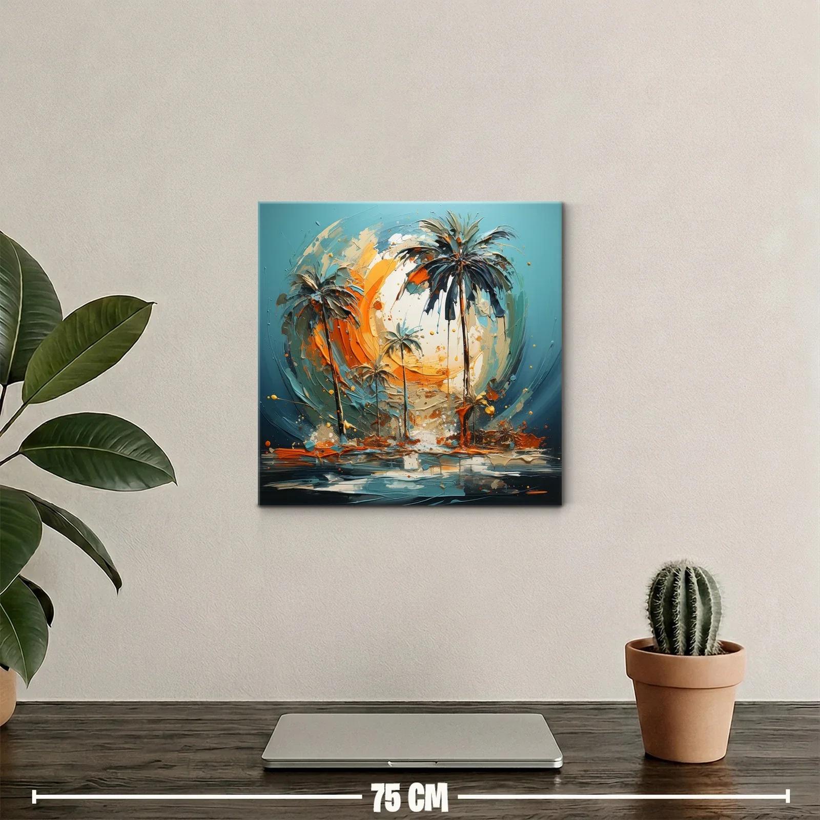 Palmeras vibrantes al atardecer en paisaje tropical — miniatura 2