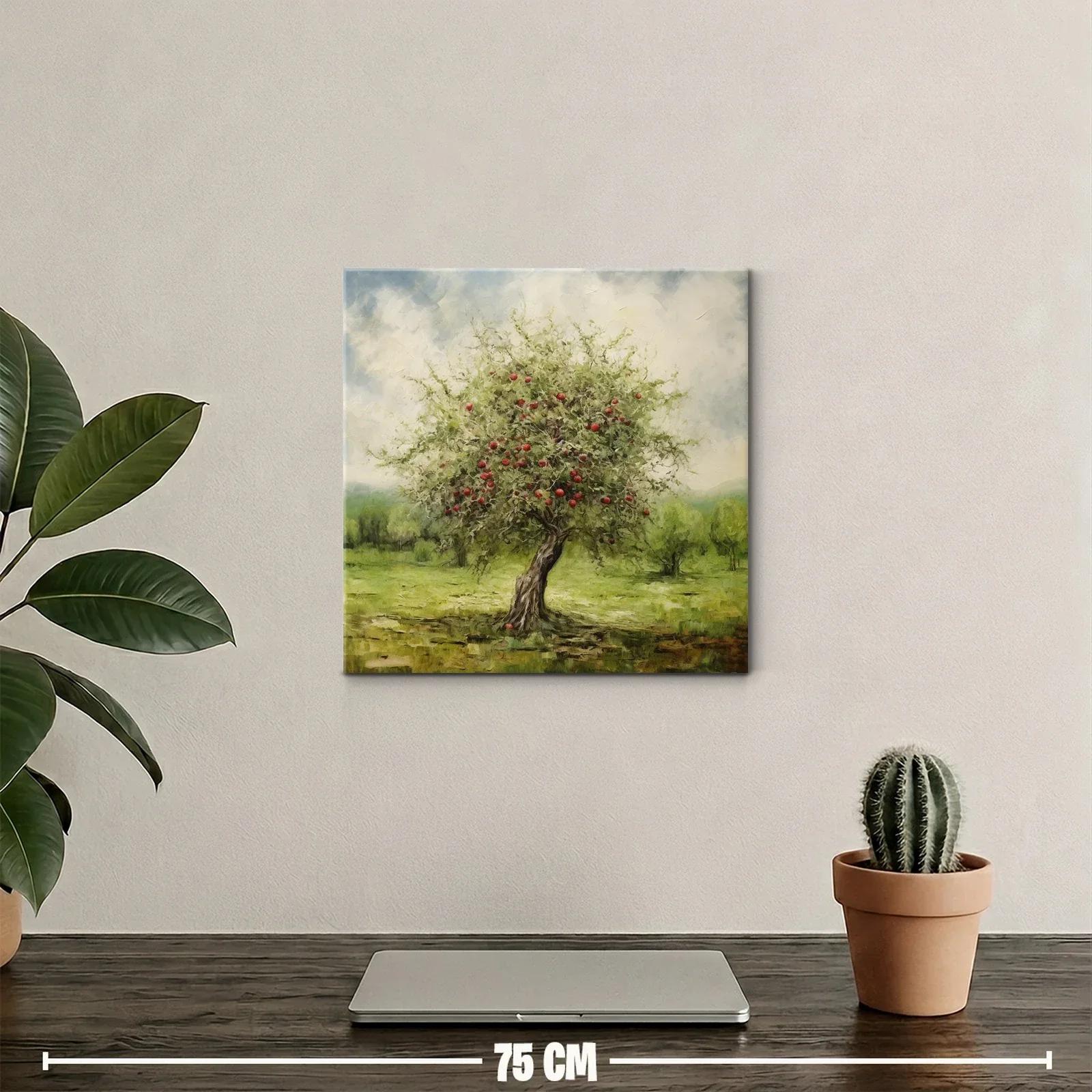 Árbol frutal con manzanas rojas en paisaje natural — miniatura 2