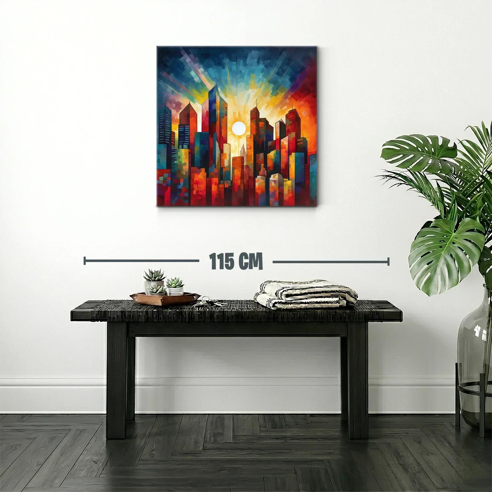 Atardecer vibrante sobre la ciudad iluminada — miniatura 2