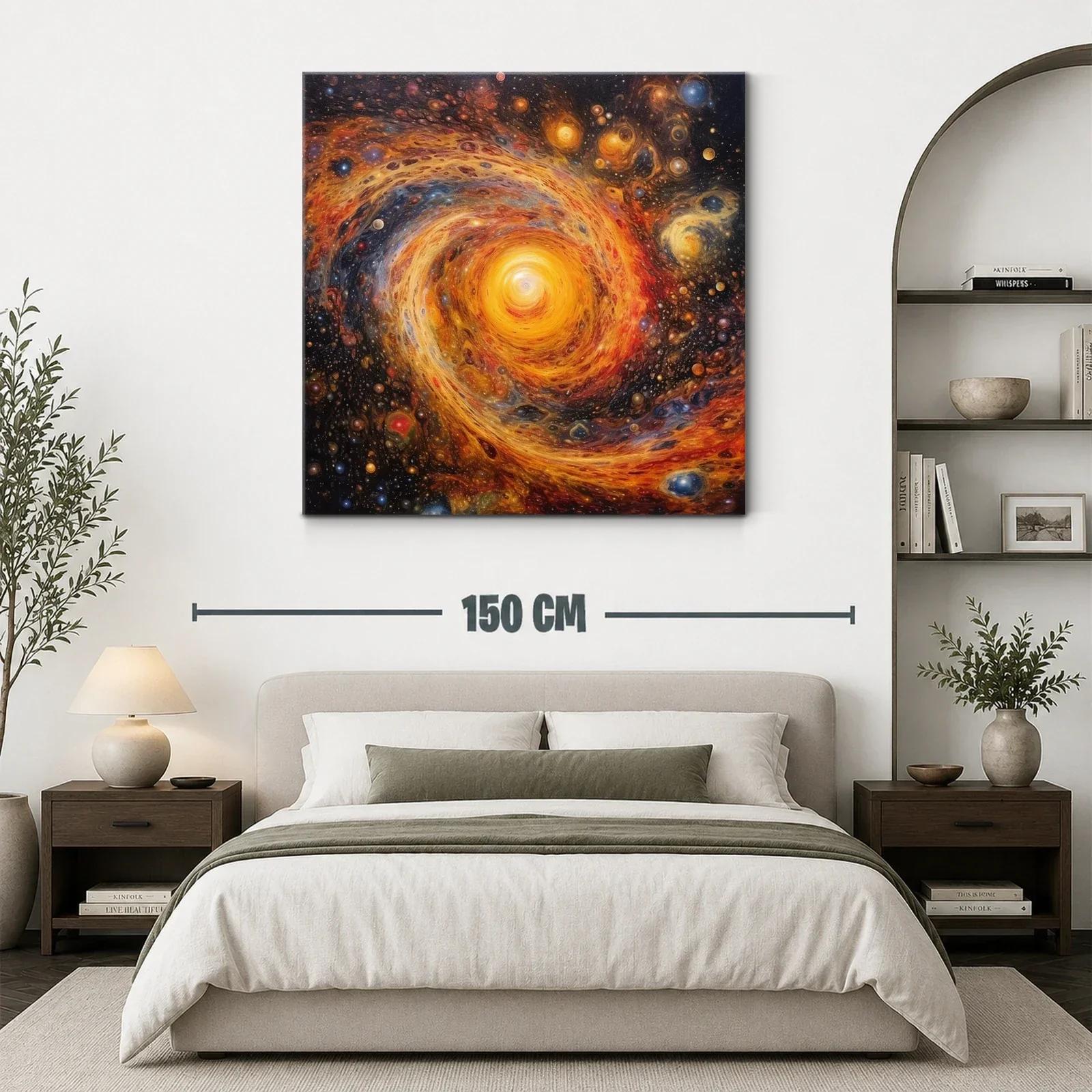 Cuadro con espiral cósmica de vibrantes tonos cálidos y fríos — miniatura 3