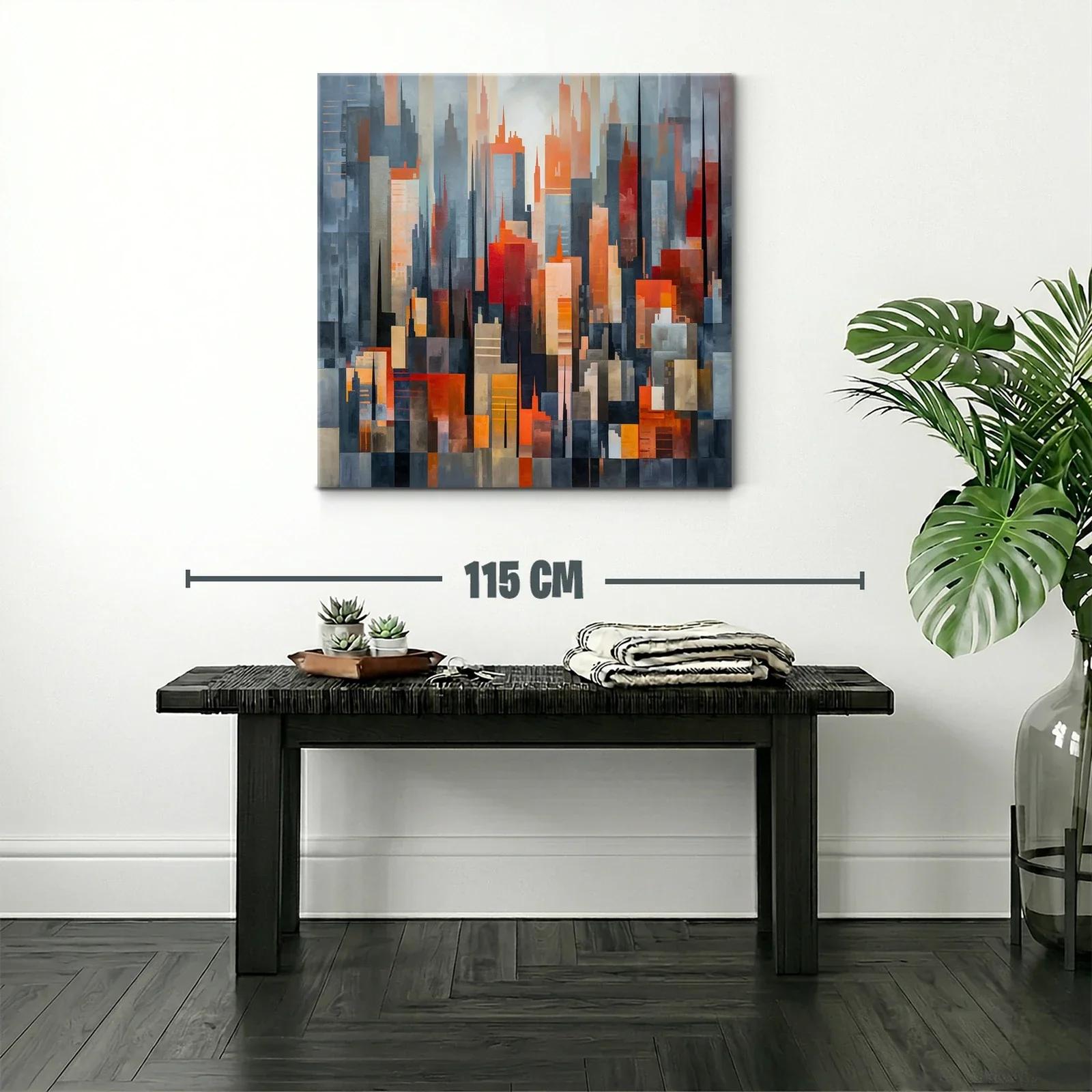 Composición abstracta de paisaje urbano con tonos cálidos — miniatura 2