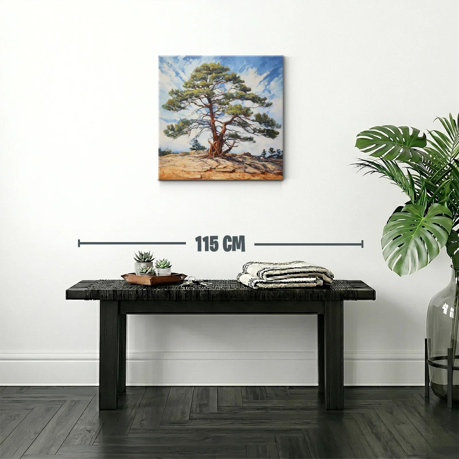 Árbol solitario en paisaje rocoso bajo cielo azul — miniatura 2