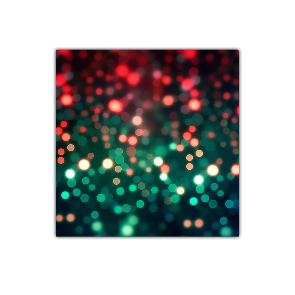 Cuadro decorativo luces difusas en tonos rojos y verdes