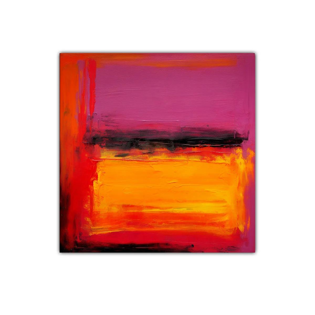 Cuadro abstracto vibrante en tonos cálidos intensos