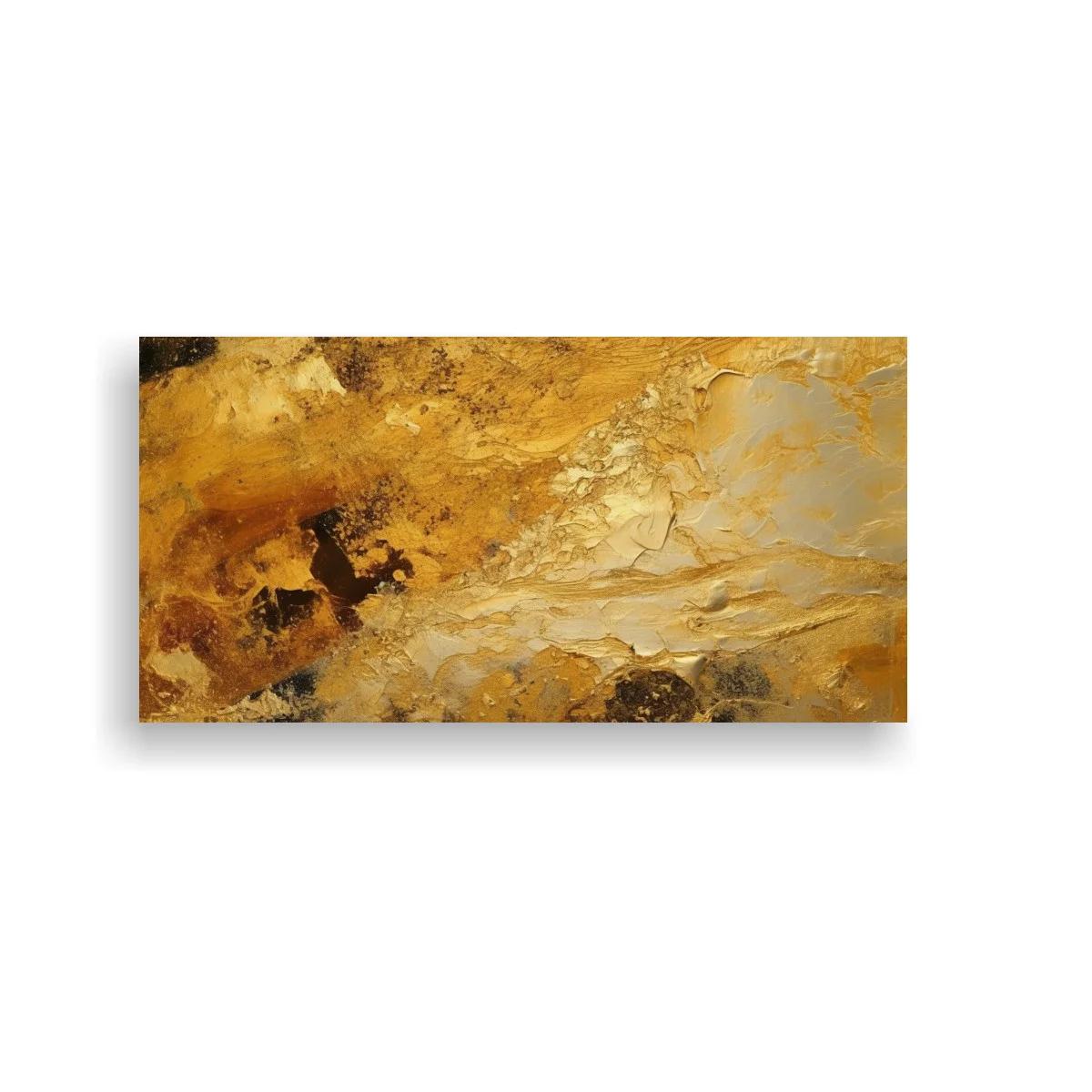 Cuadro paisaje abstracto ocre dorado