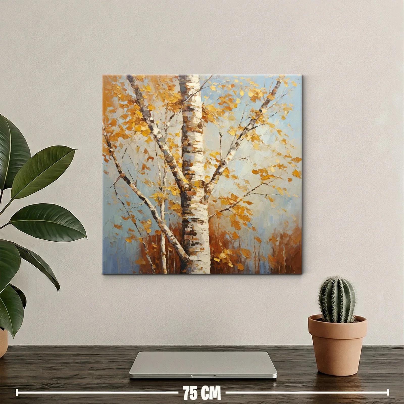 Árbol de abedul con hojas doradas en otoño brillante — miniatura 2