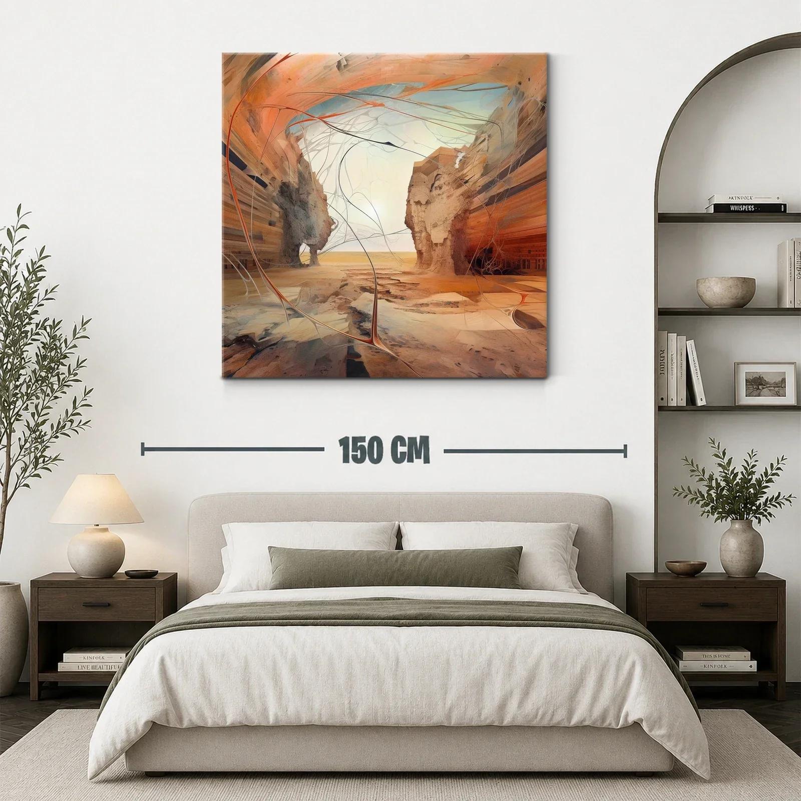 Paisaje desértico con formas abstractas y tonos cálidos — miniatura 3