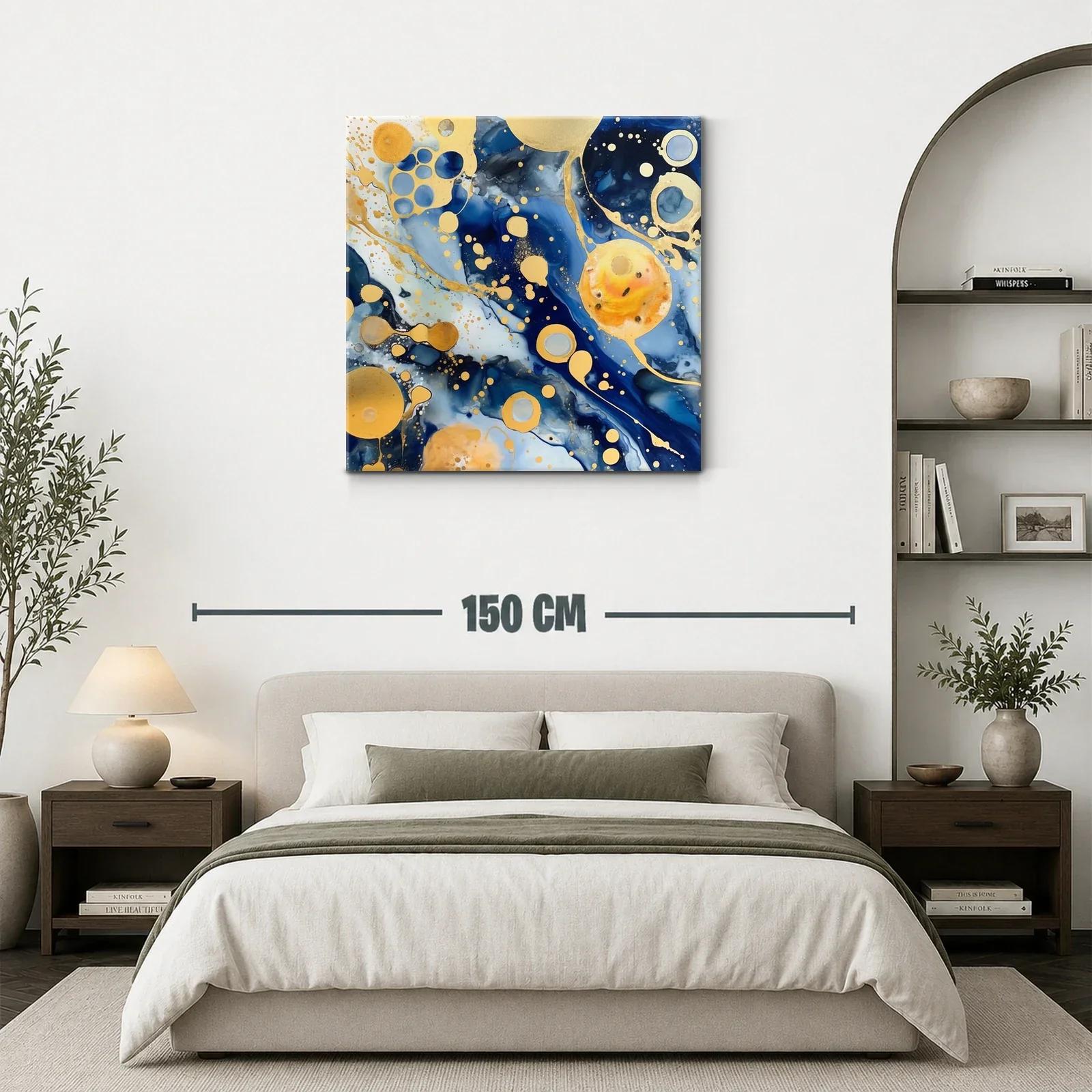 Composición Abstracta en Azul y Dorado — miniatura 3