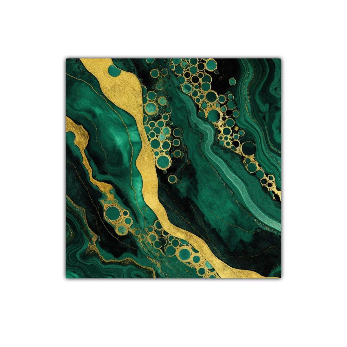 Energía y elegancia en formas orgánicas doradas y verdes — imagen principal