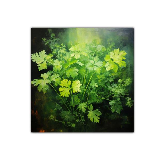 Cuadro decorativo de hojas verdes con luz natural