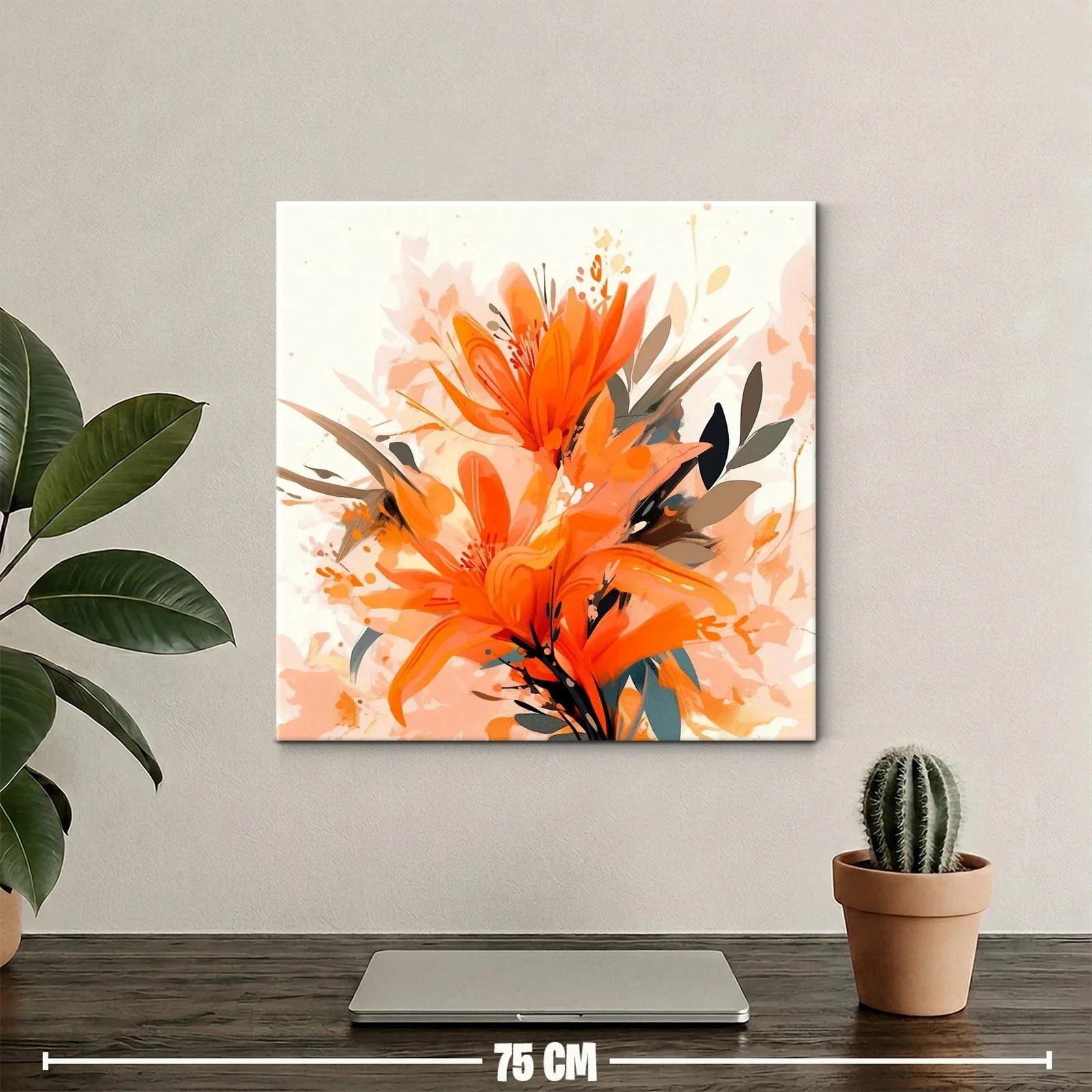 Composición floral vibrante en tonos naranja y tierra — miniatura 2