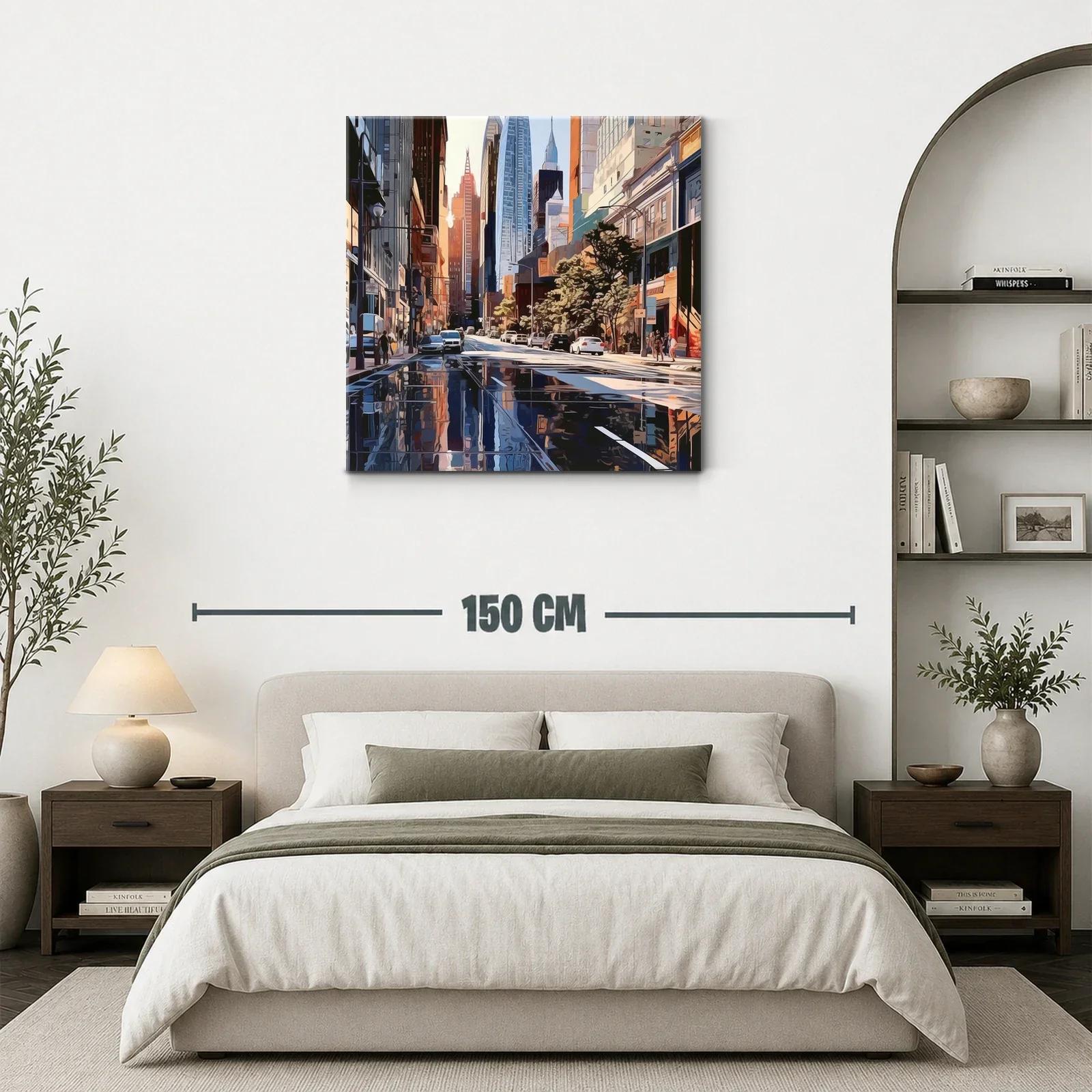 Paisaje urbano al atardecer con reflejos vibrantes — miniatura 3
