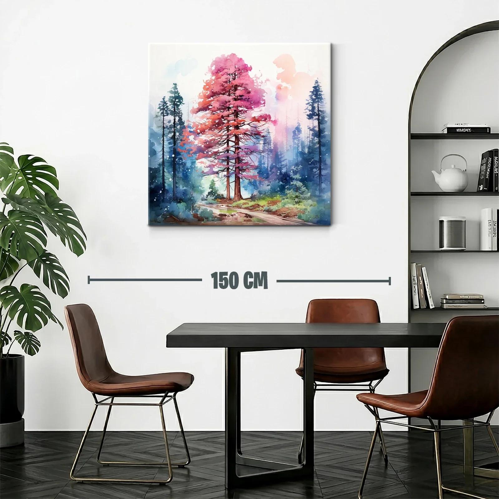 Bosque onírico con árboles en tonos rosas y azules — miniatura 2