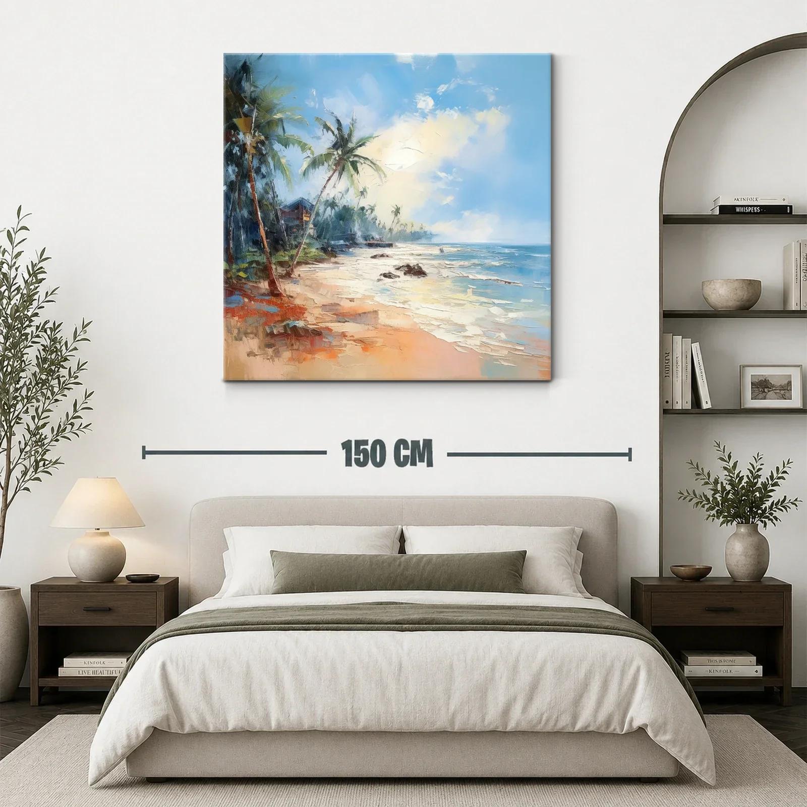 Paisaje costero con palmeras y mar azul brillante — miniatura 3