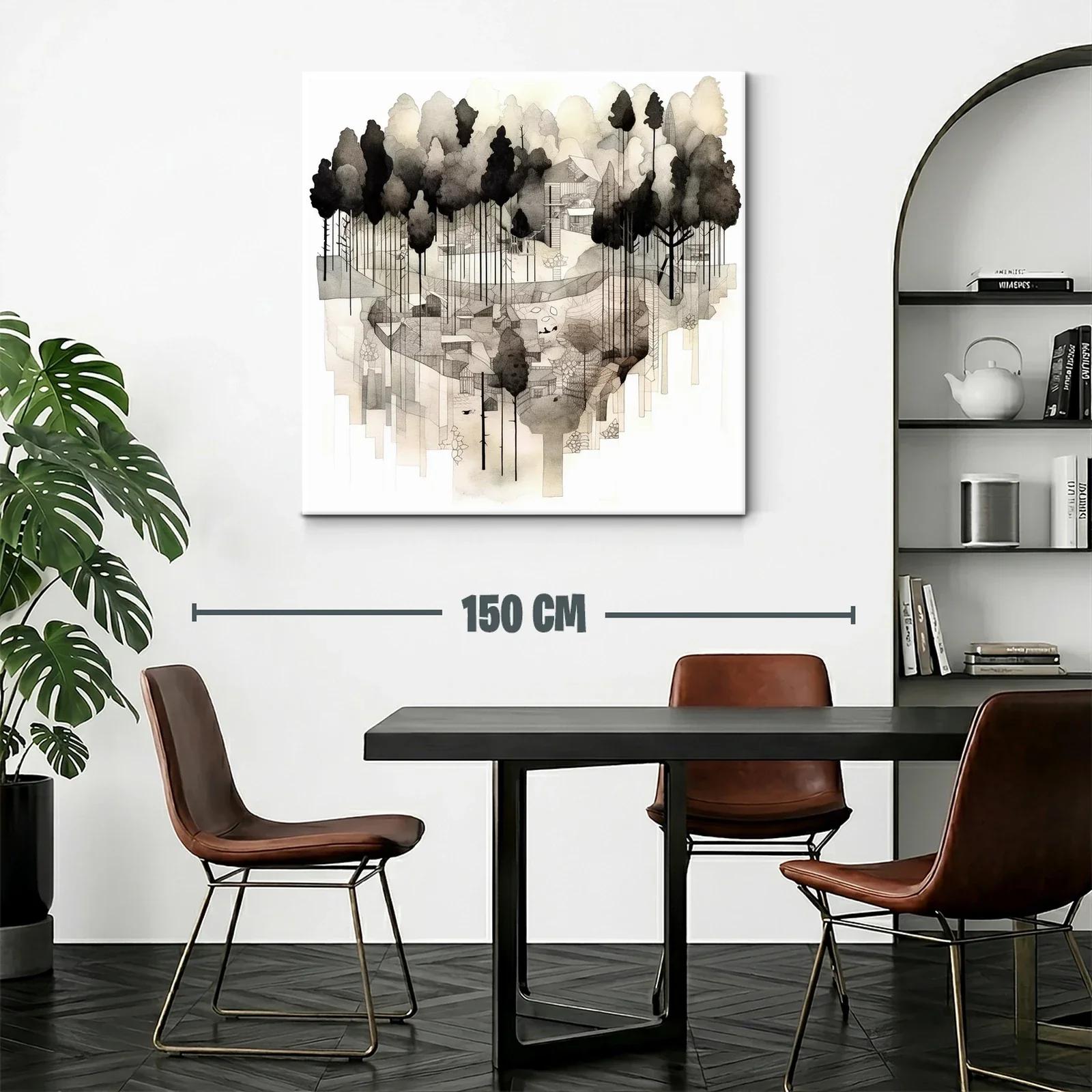 Bosque abstracto en tonos neutros y siluetas delicadas — miniatura 2