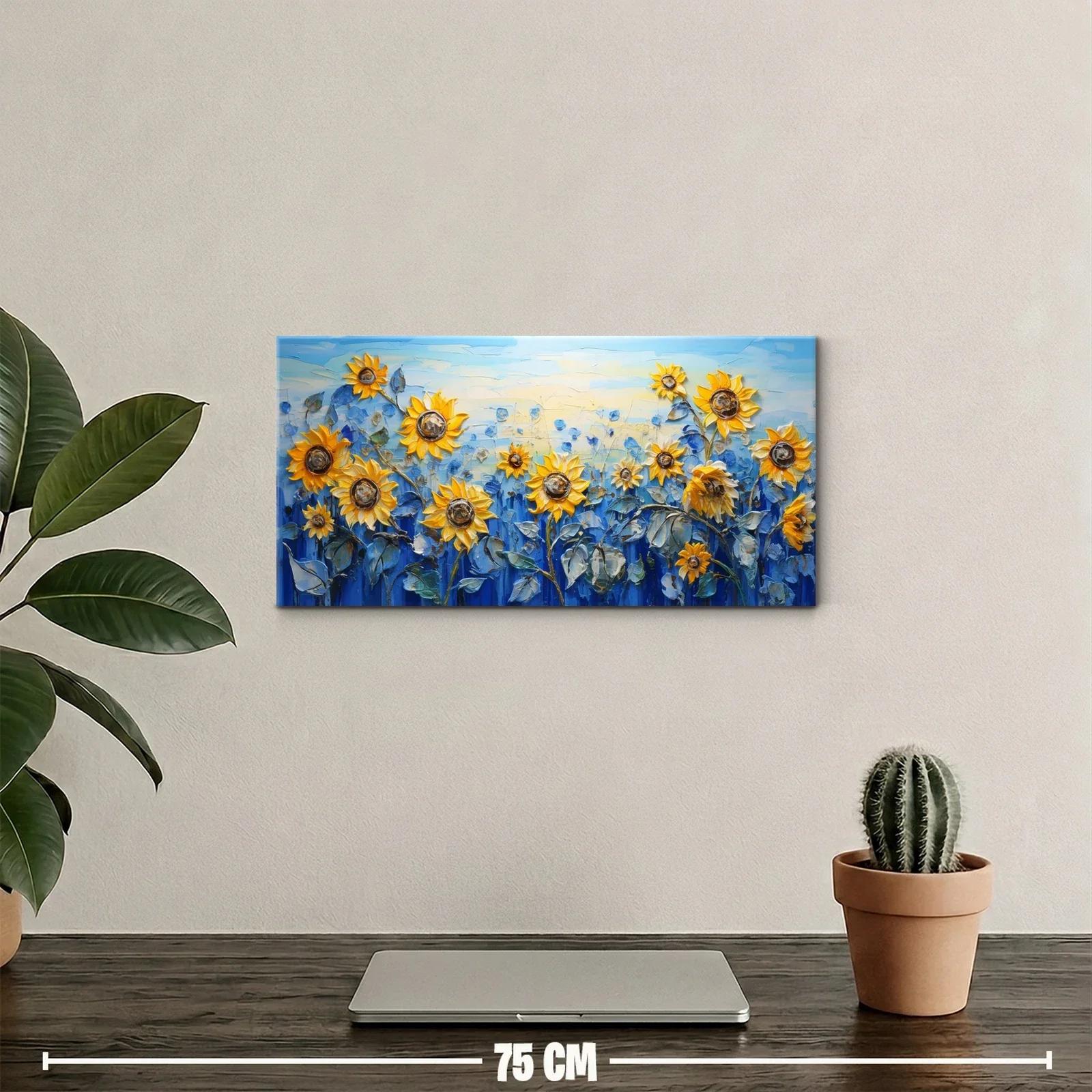 Cuadro de girasoles con cielo luminoso — miniatura 2