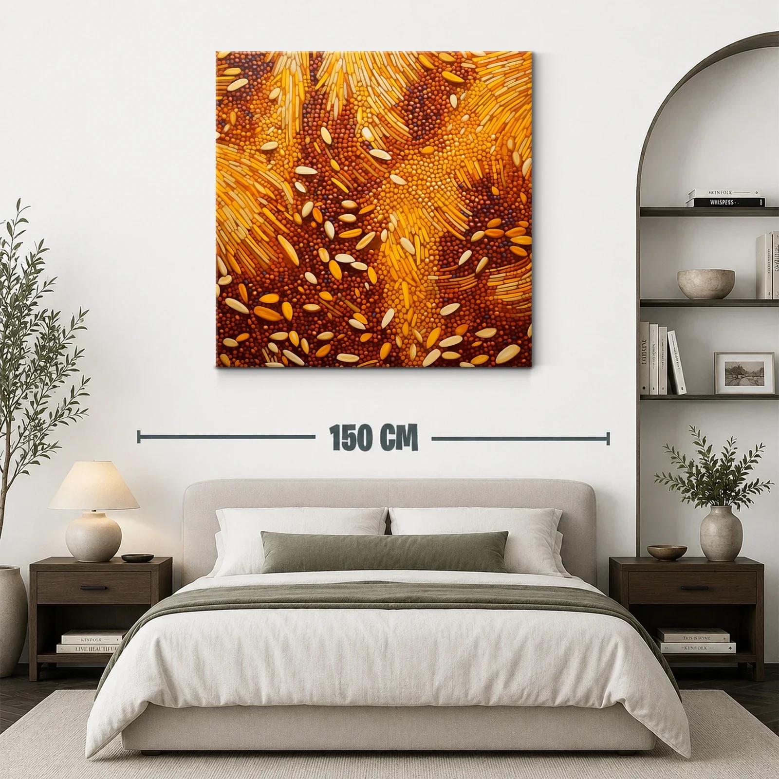 Cuadro abstracto en tonos cálidos con patrones orgánicos — miniatura 3