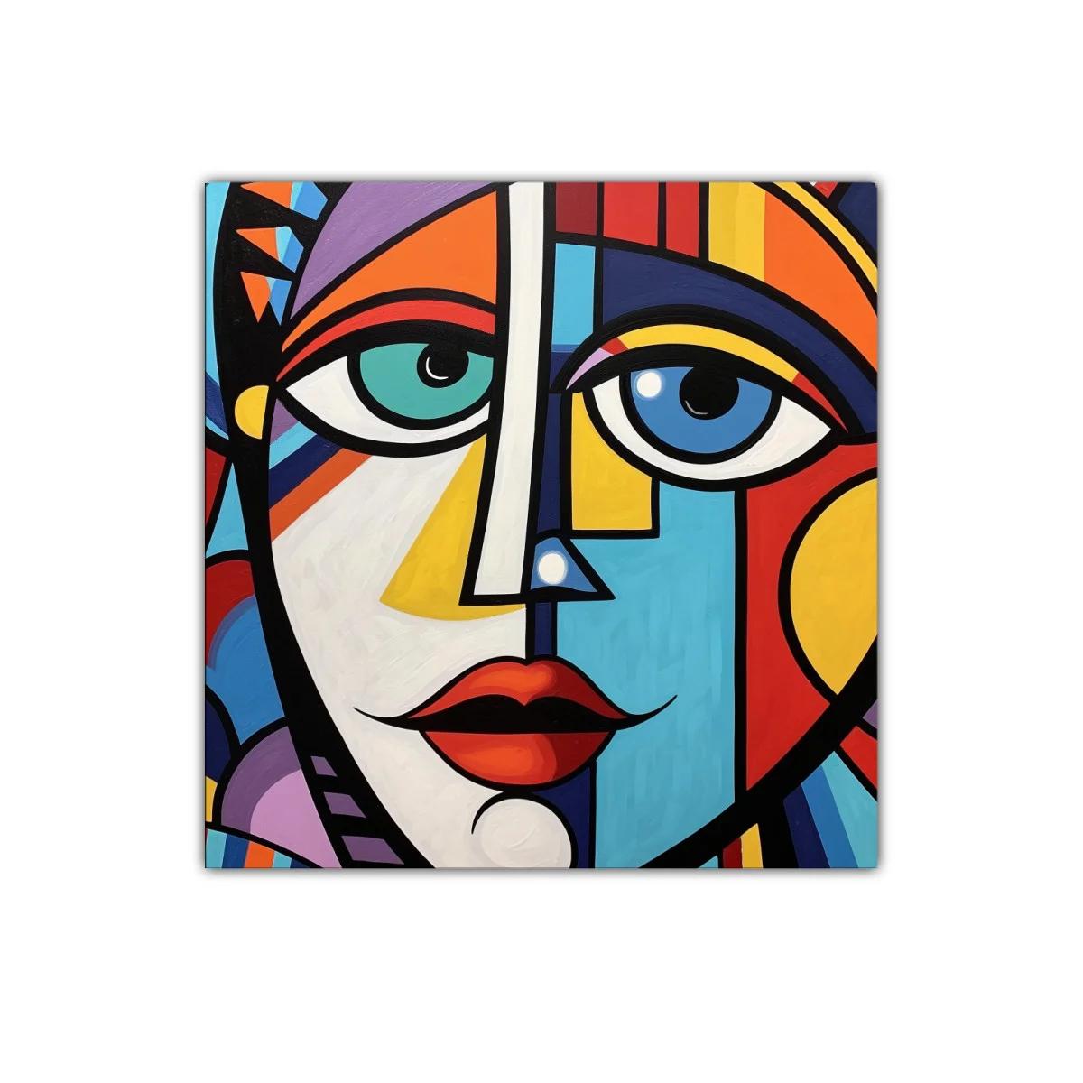 Retrato abstracto en color vibrante y diseño geométrico — imagen principal
