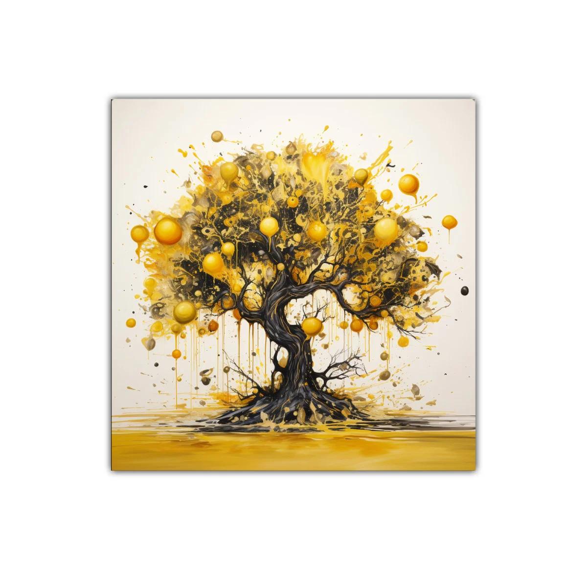 Árbol dorado con ramas en movimiento lleno de energía vibrante — imagen principal