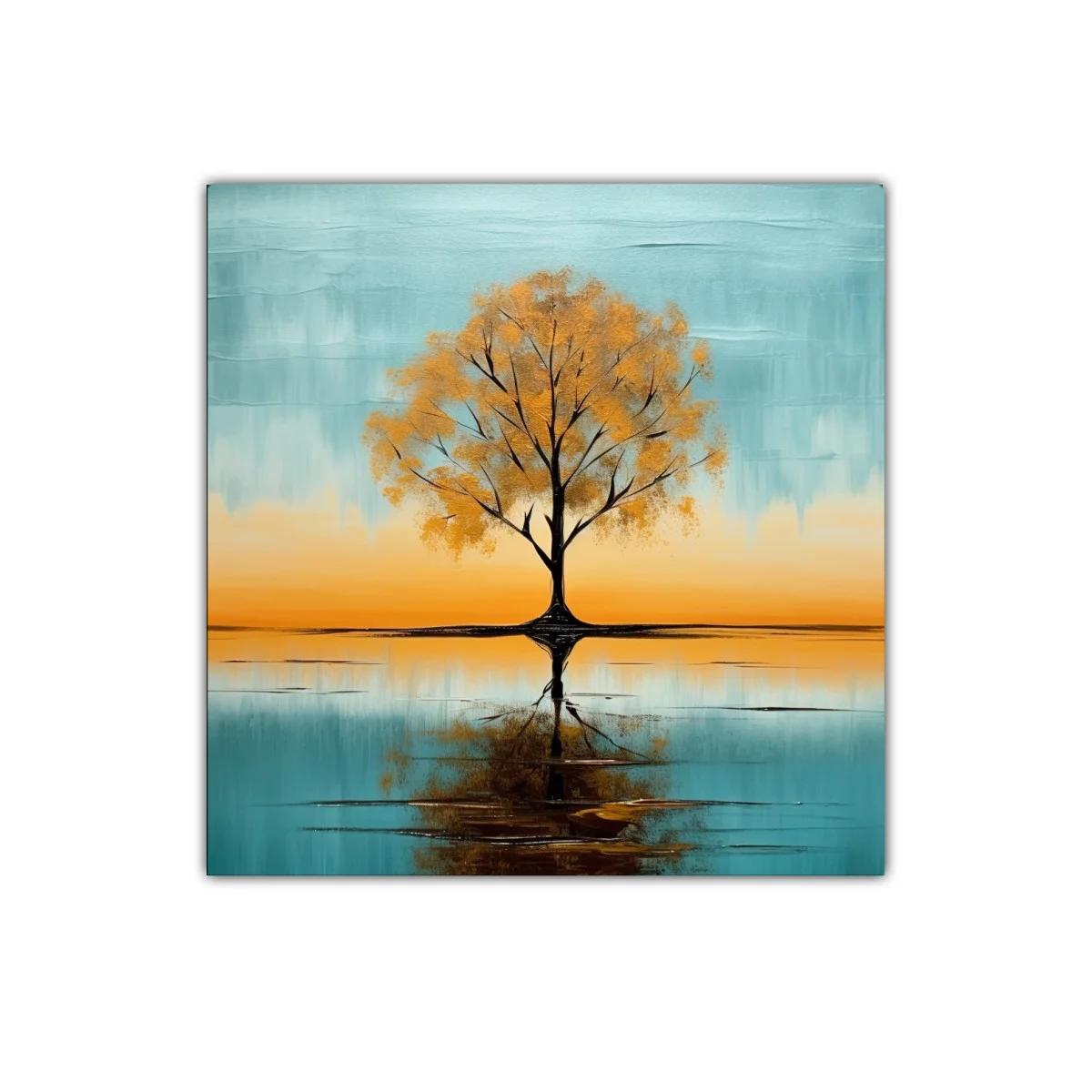 Ética y serenidad en árbol reflejado sobre agua tranquila — imagen principal