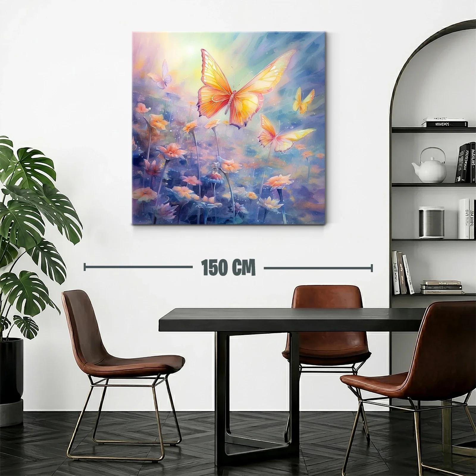 Mariposas luminosas en campo de flores encantado — miniatura 2
