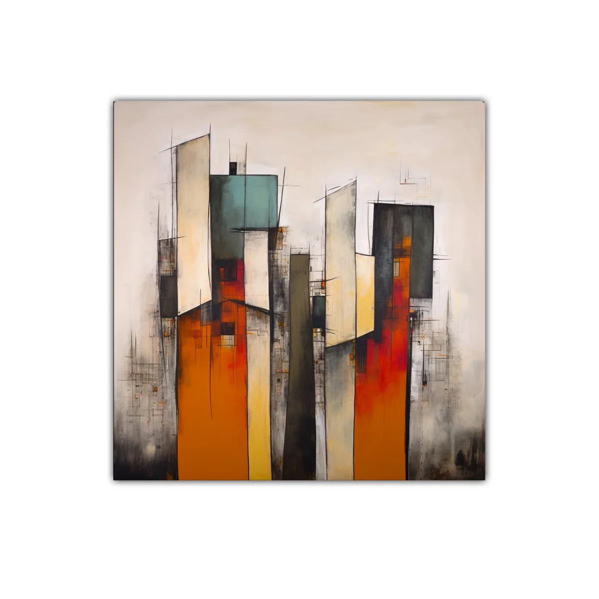 Composición abstracta con formas geométricas y tonos cálidos — imagen principal