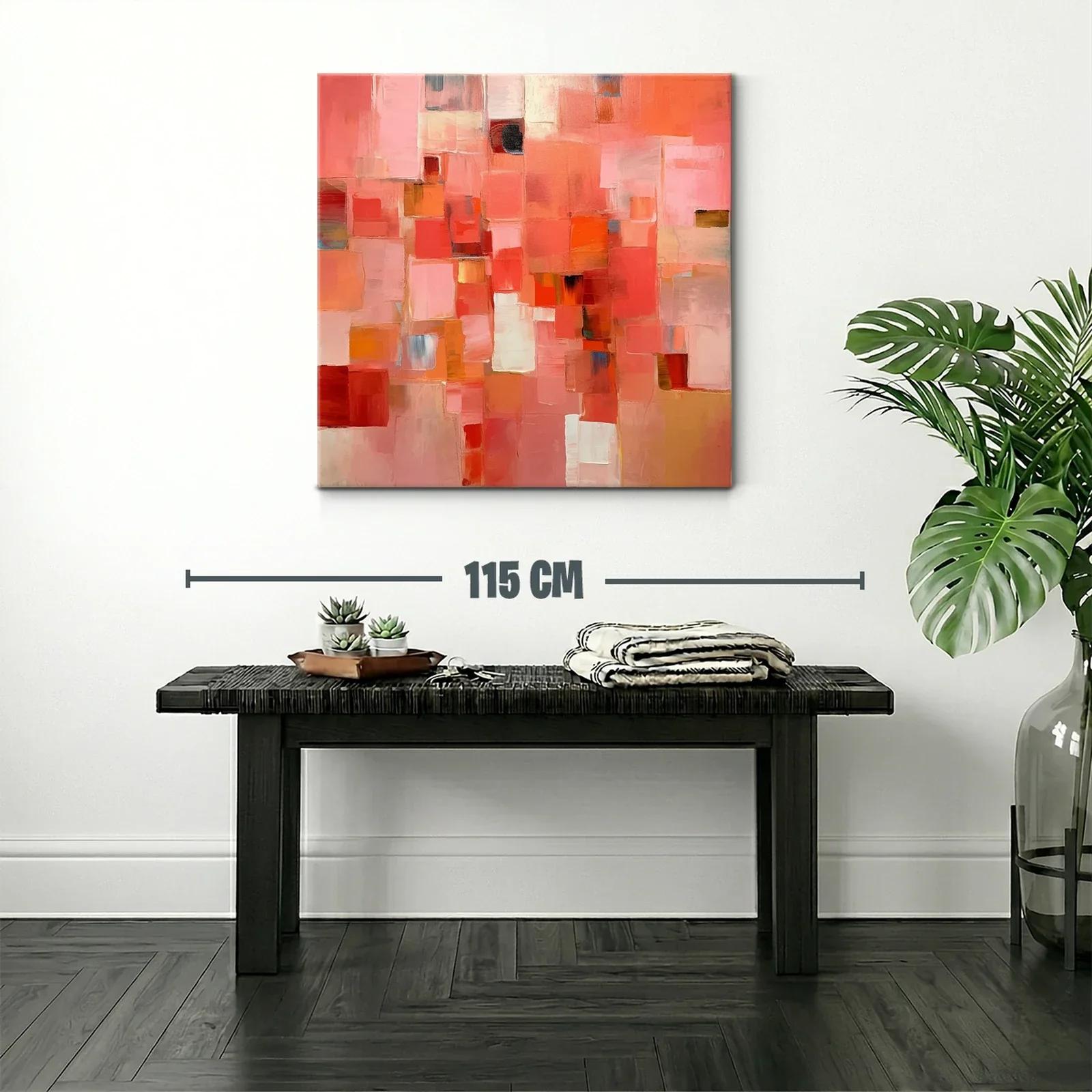 Composición Abstracta en Tonos Cálidos y Rosados — miniatura 2