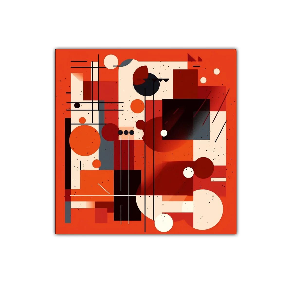 Composición geométrica en tonos cálidos y contrastes audaces