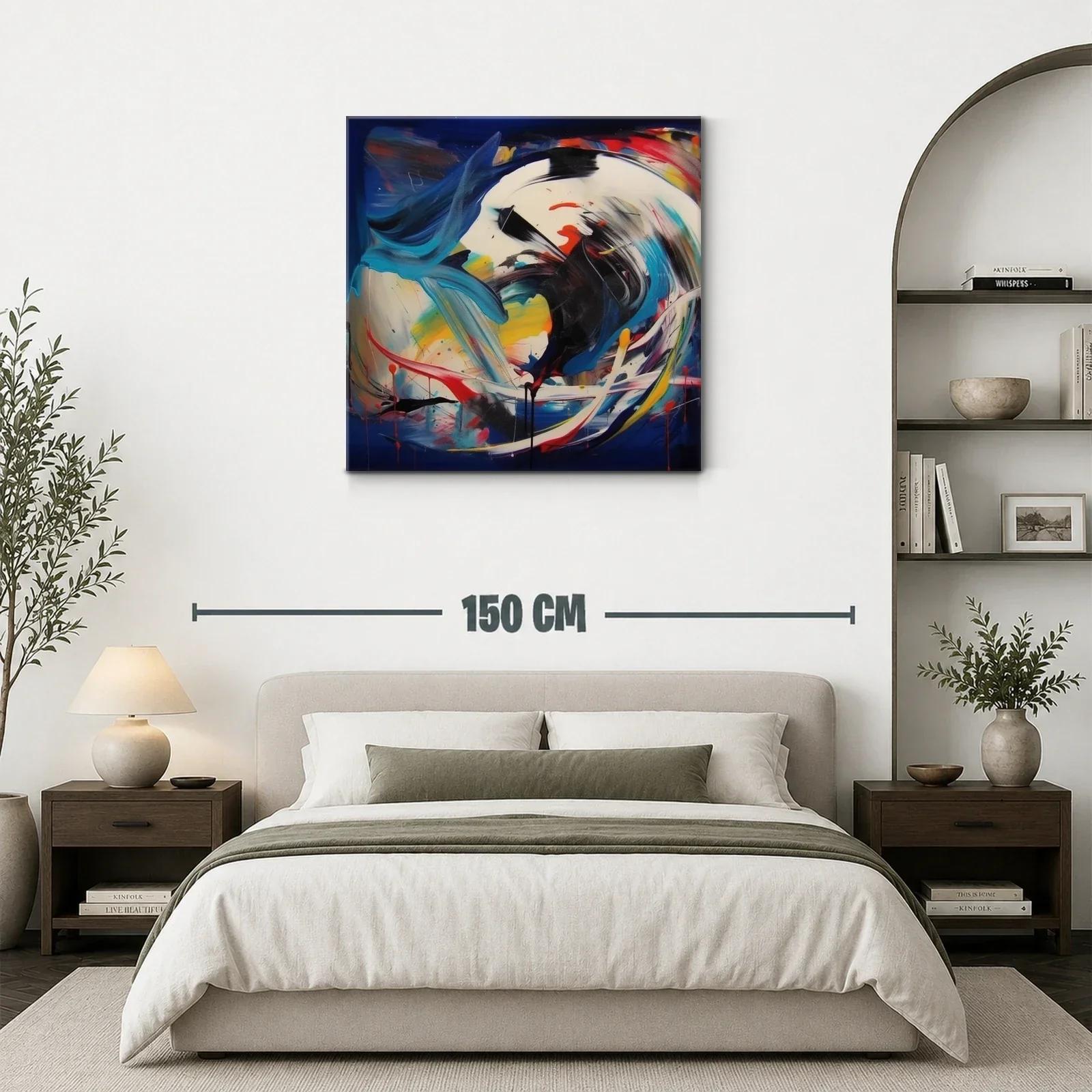 Cuadro abstracto vibrante con energía y movimiento dinámico — miniatura 3