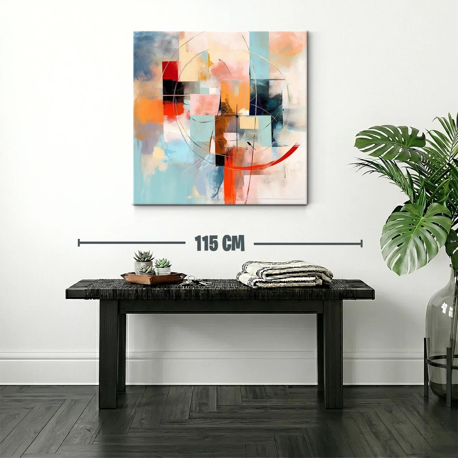 Composición abstracta con tonos cálidos y fríos equilibrados — miniatura 2