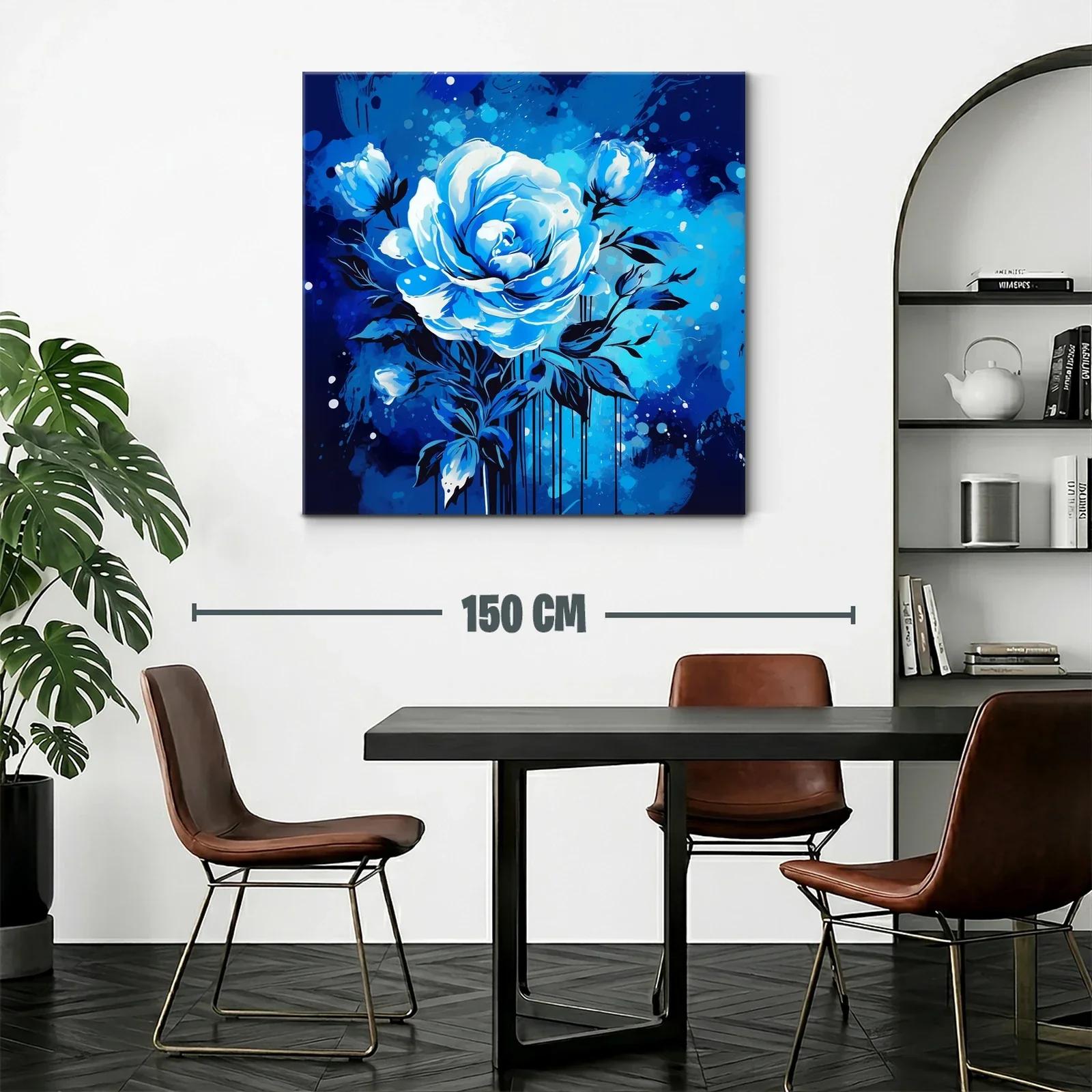 Rosa azul en composición vibrante con fondo dinámico — miniatura 2