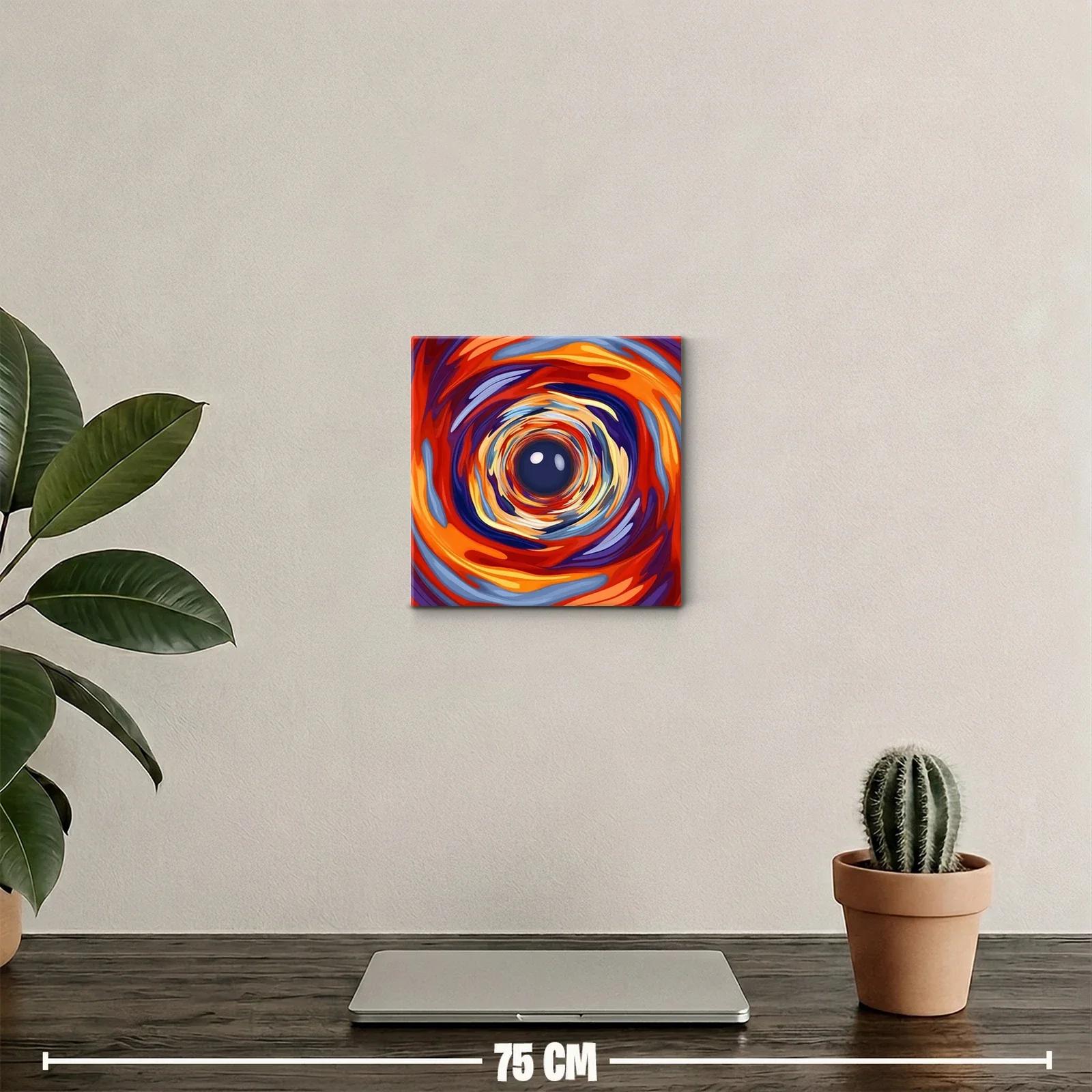 Cuadro abstracto con espiral de colores vibrantes y energía dinámica — miniatura 2