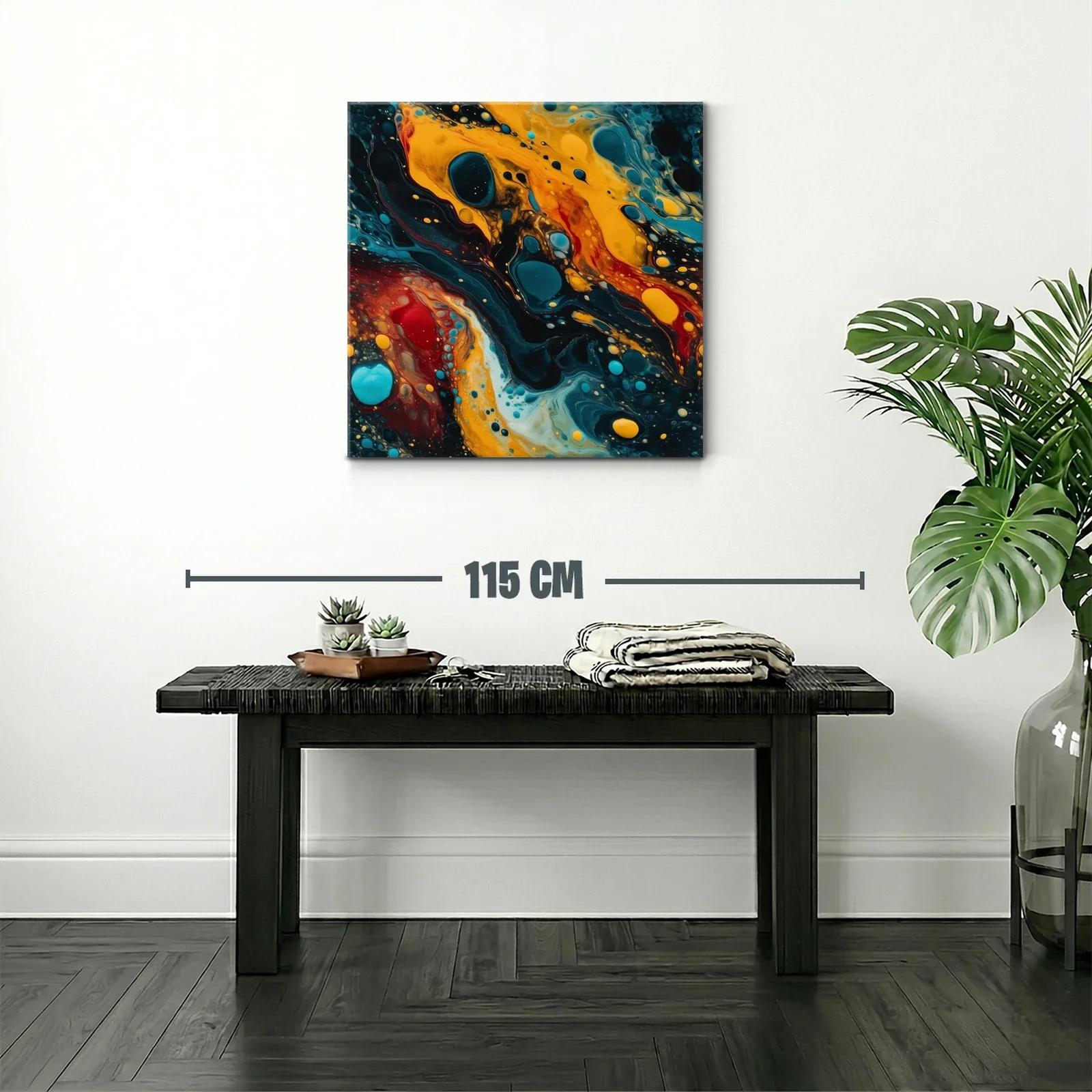 Arte abstracto con vibrantes tonos cálidos y fríos — miniatura 2