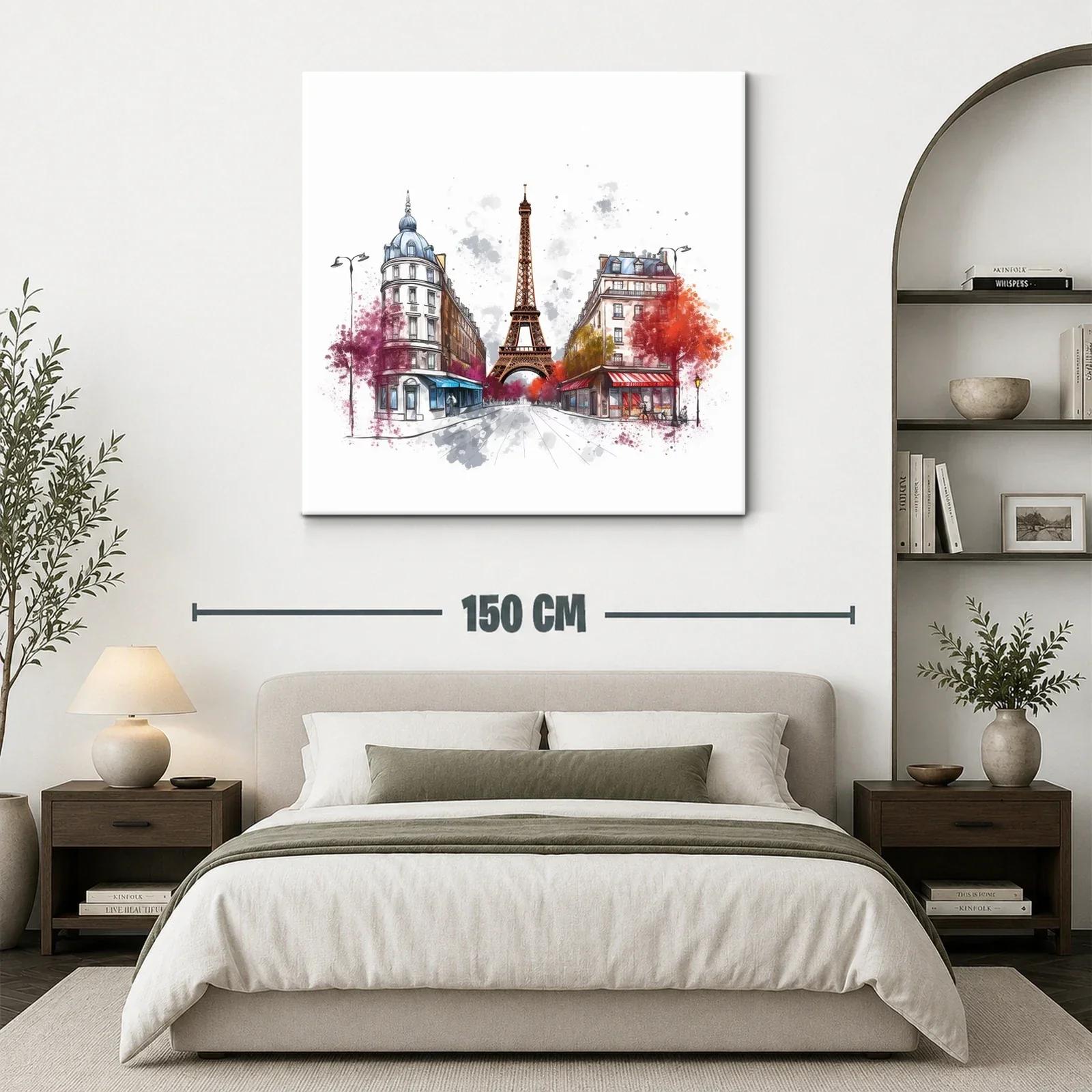 Ilustración urbana con la Torre Eiffel y fachadas parisinas — miniatura 3