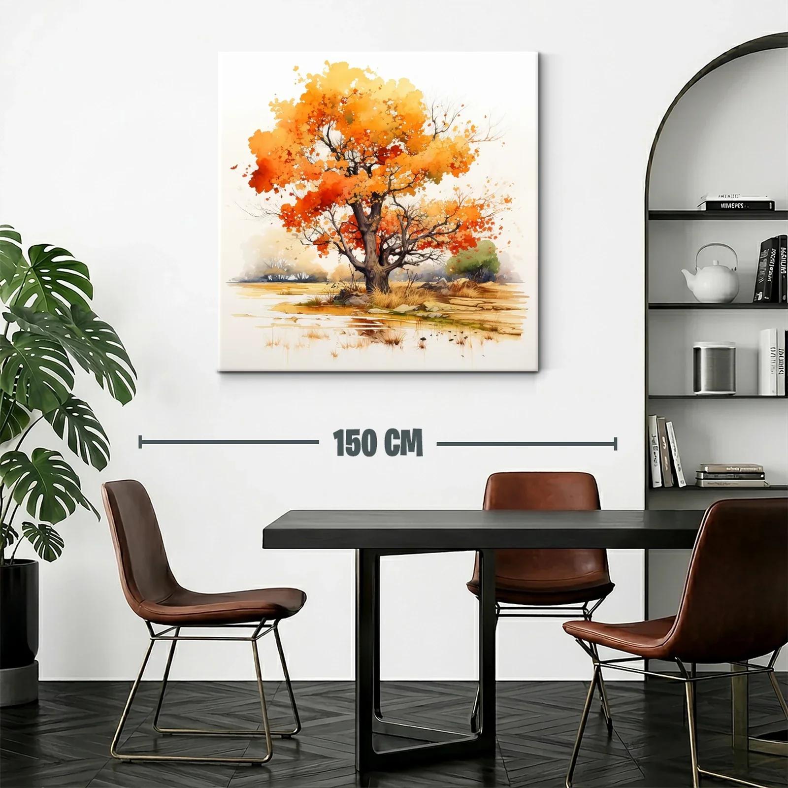 Árbol otoñal con tonos cálidos y paisaje sereno — miniatura 2