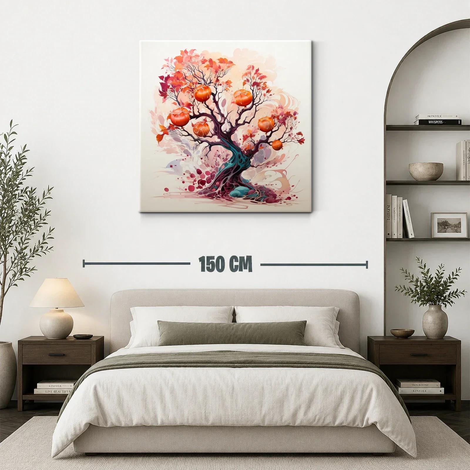 Árbol de frutos vibrantes en tonos cálidos y púrpuras — miniatura 3