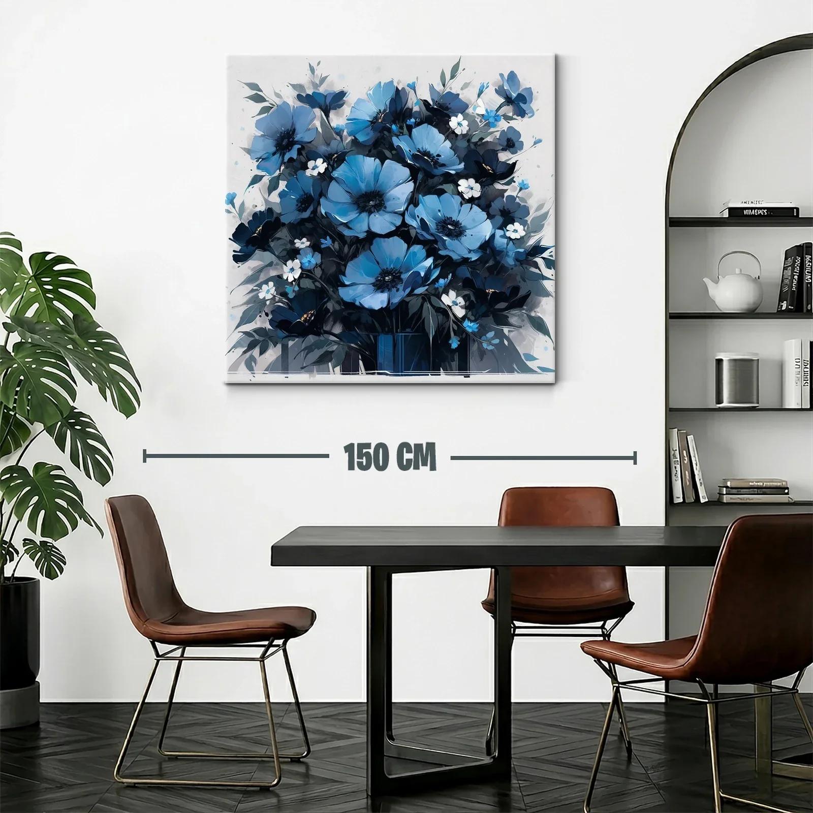 Ramo de flores en tonos azules con toque elegante — miniatura 2