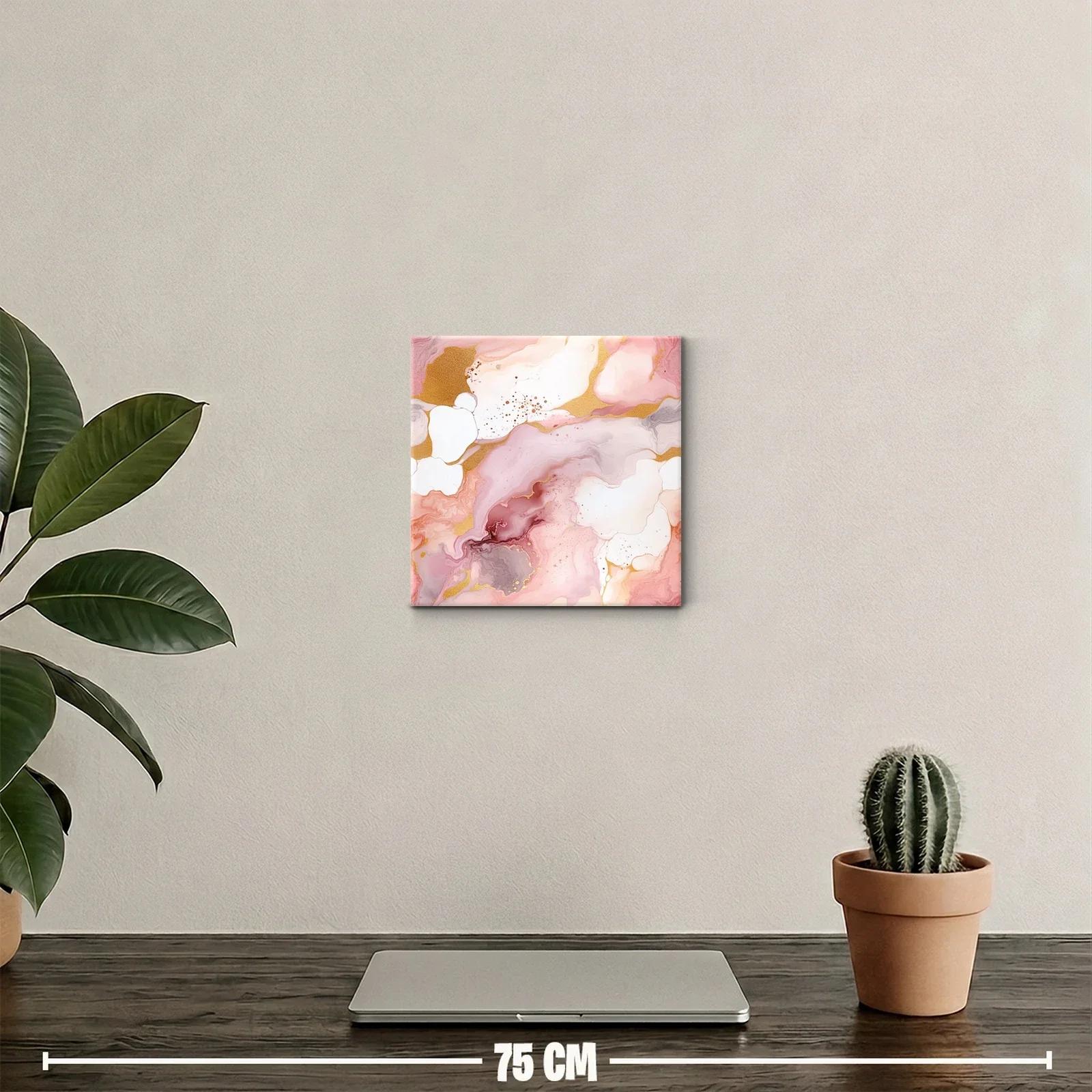 Composición abstracta en tonos rosa y dorado elegante y suave — miniatura 2