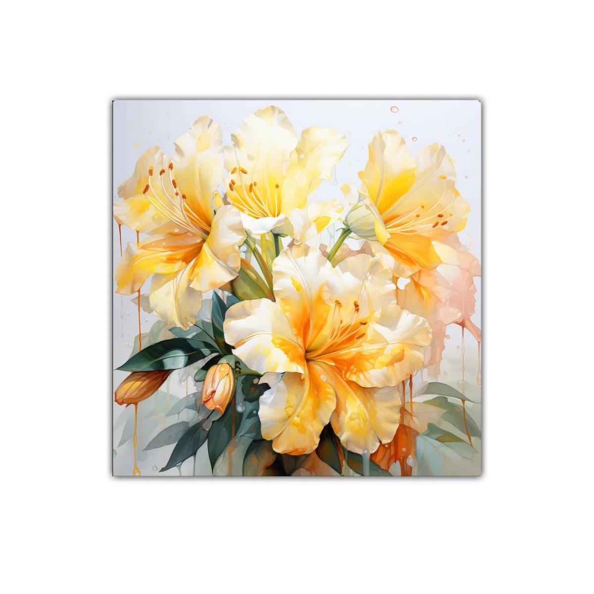 Cuadro floral con flores amarillas que irradian calidez y frescura — imagen principal