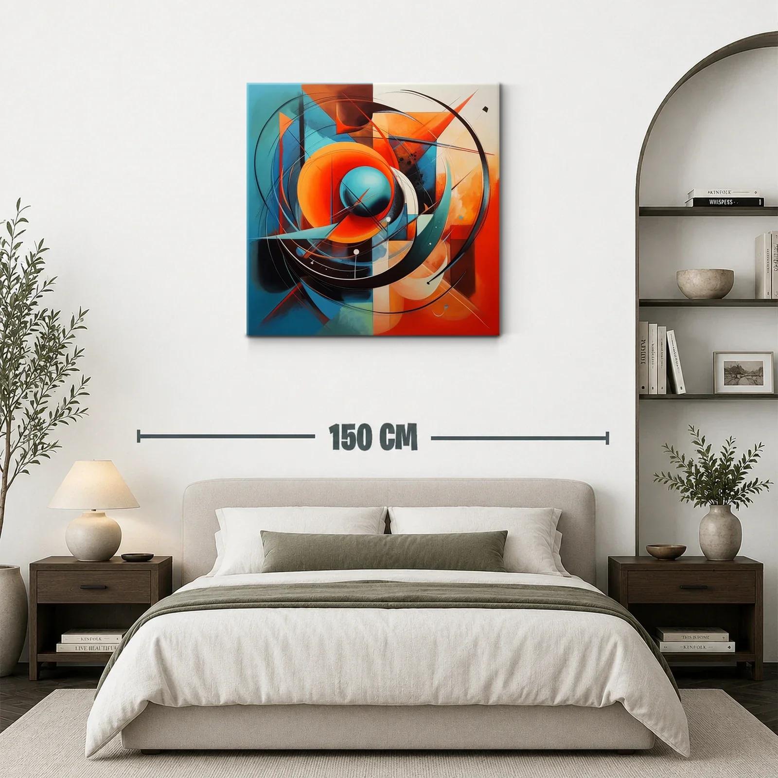 Composición abstracta con círculos y tonos cálidos y fríos — miniatura 3