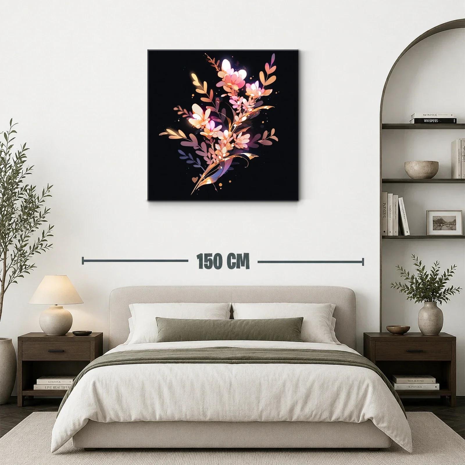 Flores iluminadas sobre fondo oscuro para elegancia sutil — miniatura 3