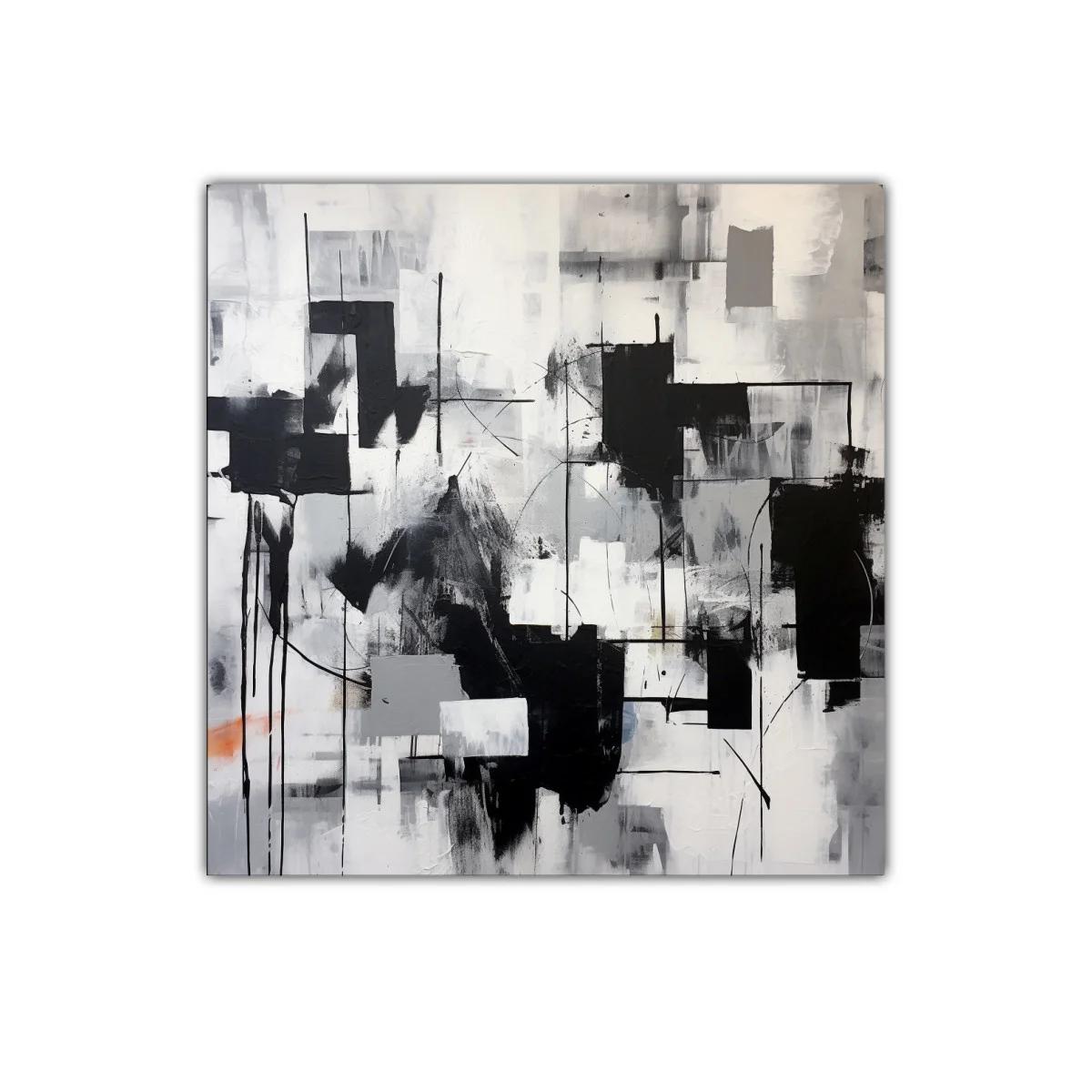 Cuadro abstracto moderno en tonos neutros y contrastes intensos — imagen principal