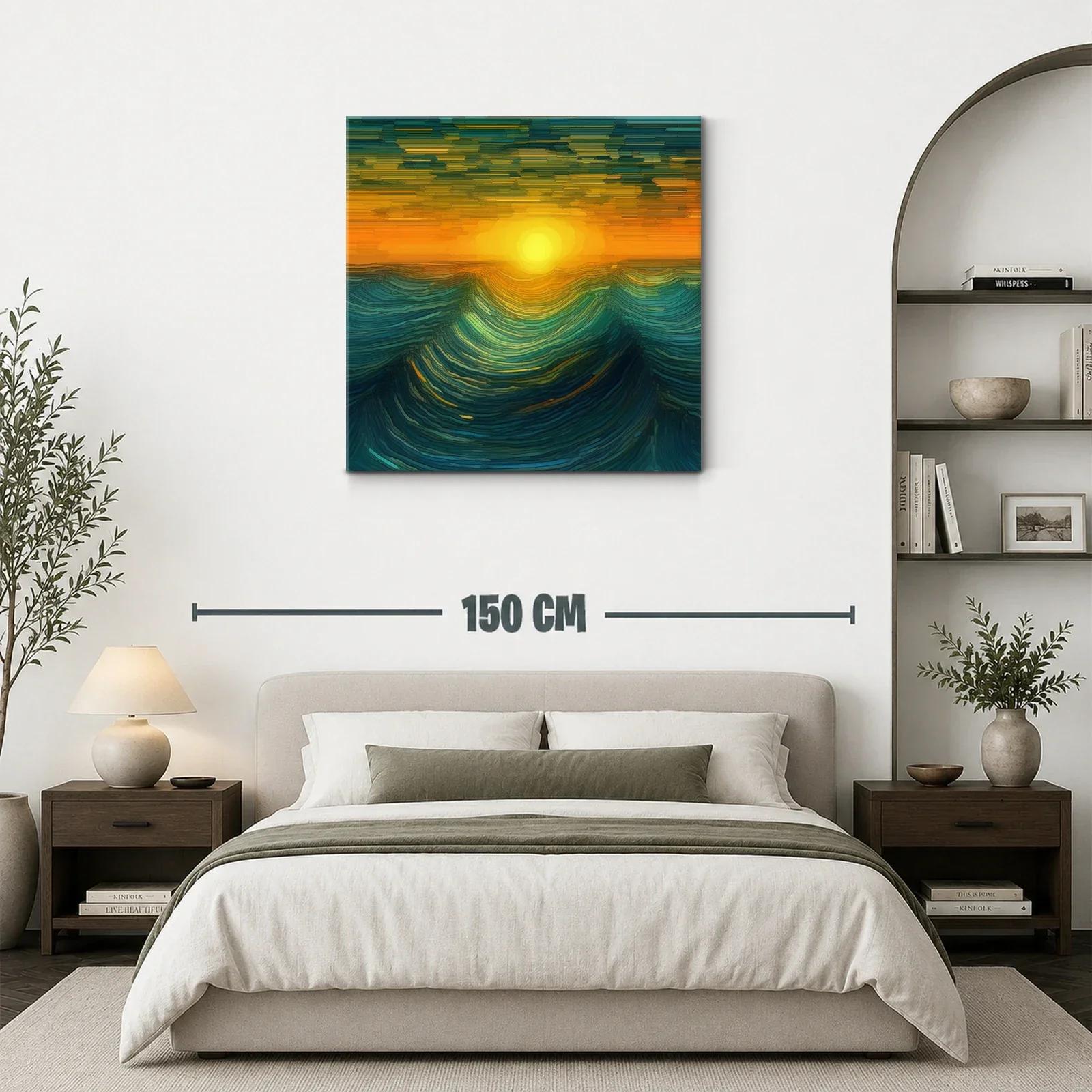 Inspirador atardecer con ondas marinas en tonos cálidos — miniatura 3